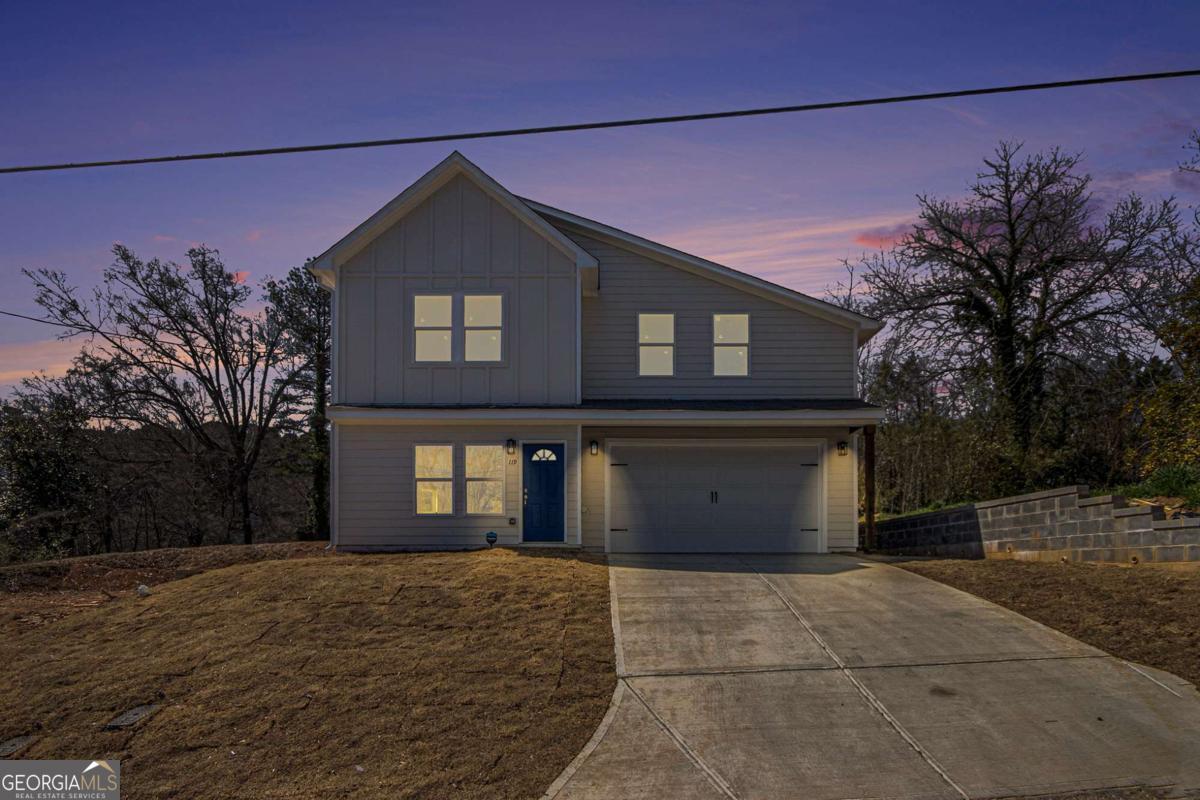 **OPEN HOUSE** 8/2/25:2-4pm!! Welcome to your Brand-New Dream Home in the City of Rome! This contemporary two-level home offers the perfect blend of modern luxury and convenience, featuring an open concept on the main level and ample privacy and space on the upper level-a thoughtfully designed three-bedroom, two-and-a-half-bath home with spacious walk-in closets. The kitchen has sleek granite countertops, a kitchen island, beautiful shaker-style cabinets, a pantry, ample space, floating shelves, and soft-close hinges. Not to mention stainless steel appliances and modern fixtures. A large living room and dining area to accommodate all with beautiful laminate throughout. A guest bath on the main level and two huge bathrooms on the upper level for complete privacy and functionality. The main bedroom features a spacious walk-in closet, a double vanity, and a modern tiled shower, all separated by a sliding barn door. The two additional bedrooms feature walk-in closets and ample space, along with a large bathroom that includes a tiled tub-shower combo located in the hallway. The laundry area sits on the upper level, making it easy and saving you those extra steps. The home features a 2-car garage that includes a garage closet and access to an additional, secluded storage area. The house features a low-maintenance yard. The property is situated in the City of Rome, with no HOA or rent restrictions, and is just minutes from shopping, restaurants, hospitals, schools, and numerous entertainment options. It is the ideal location for anyone wanting to be close to town. Construction was complete in March 2025. Don't miss your chance to own this exceptional property; schedule your tour today!