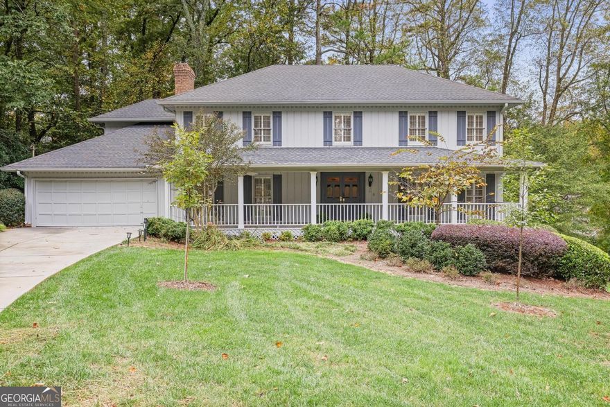 There's a certain rhythm to life in The Branches -a community where tree-lined streets meet timeless architecture and neighbors wave from wide front porches. This classic home on a peaceful cul-de-sac unfolds like a well-crafted story, each room adding warmth and character. Lovingly maintained by its original owner, this home has long served as a cherished setting for gatherings, celebrations, and meaningful connections-a place where memories were made and stories shared.  The curb appeal sets the tone with a level green lawn and a welcoming front porch,  Step inside and find a family room framed by built-in bookshelves, a fireplace, and a wet bar perfect for gathering or quiet reflection. Sunlight pours through the skylit sunroom, flowing effortlessly onto the newly stained deck where the private backyard becomes an outdoor stage for weekend grilling and conversation. There is also room for a pool if desired!  The renovated kitchen balances beauty and function with quartzite countertops, crisp white cabinetry, tile backsplash, and stainless-steel appliances, all designed with an eye for detail.  Fresh paint throughout and hardwood floors carry throughout the main level and primary suite, while plantation shutters add an elegant touch. Upstairs, the spacious primary suite offers a tray ceiling, dual vanities, soaking tub, walk-in shower, and two closets with room to add a second laundry if desired. Three additional bedrooms share a well-appointed bath with tub/shower combination.  Flexible living spaces await in the terrace level complete with a wet bar, full bath, and additional bedroom, ideal for a studio, gym, or creative retreat. The unfinished area adds storage and potential for a second laundry room.  Optional membership at The Branches Club provides access to an active swim and tennis community with pool, clubhouse, playground, and lighted courts. Conveniently close to Dunwoody Village, Ashford Lane, and High Street for shopping and dining, with easy access to GA-400 and I-285.  Top schools.  A residence filled with warmth, joy, and countless memories awaits the next fortunate owner.  More than just a house-it's a haven. A place to feel grounded, connected, and truly at home.