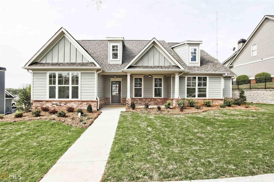 Come to the Village! One of a kind rear alleyway entry community with rocking chair front porches and established landscape. Hands-free lawn maintenance included (cutting, edging, shrubs, treatment) in annual HOA. Split bedroom ranch plan with open concept kitchen is perfect for entertaining family and guest. Owner suite with trey ceiling, owners bath with vaulted ceiling, tile floors, shower, and his and her closet. Upstairs includes a guest suite and bonus room. Not your everyday new construction! Seller pays $3500 in closing cost with pref lender Silvia Taylor.