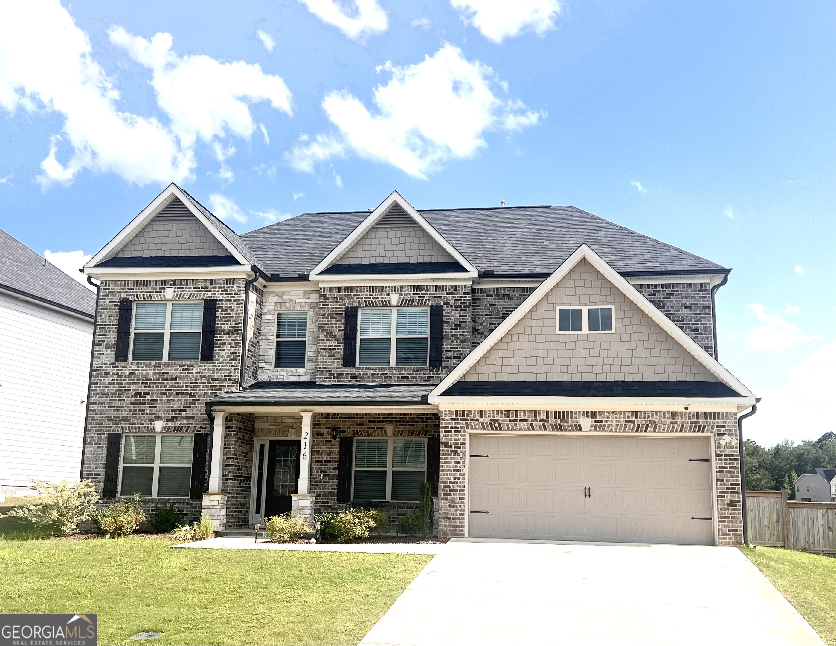Welcome to this stunning 5 bedroom, 3 full bathroom home perfectly situated in Veteran's High School District on a corner lot! This well-designed floor plan offers both functionality and style-ideal for families or anyone needing extra space! The gourmet kitchen with granite counter tops, backyard view, and large island comes with the refrigerator included. Just around the corner is a spacious mud room. A separate dining room is perfect for your family dinners or entertaining. The oversized living room with soaring two-story ceilings and fireplace is flooded with natural light. A spacious bedroom and full bathroom are also included in the downstairs space. Upstairs contains 3 spacious bedrooms with a full bathroom between them, and a very convenient laundry room with a large sink. The luxurious primary suite is just down the walkway where you can gaze onto the living area below. Once inside you can enjoy the privacy of a large bedroom and spa like bath with a walk in closet. Venture back out to a true outdoor oasis with a large privacy fence, and a game day porch with a fireplace. A wonderful place for enjoying the upcoming football season. Playset for kids is just a part of the package! Don't miss the opportunity to call this home YOURS!