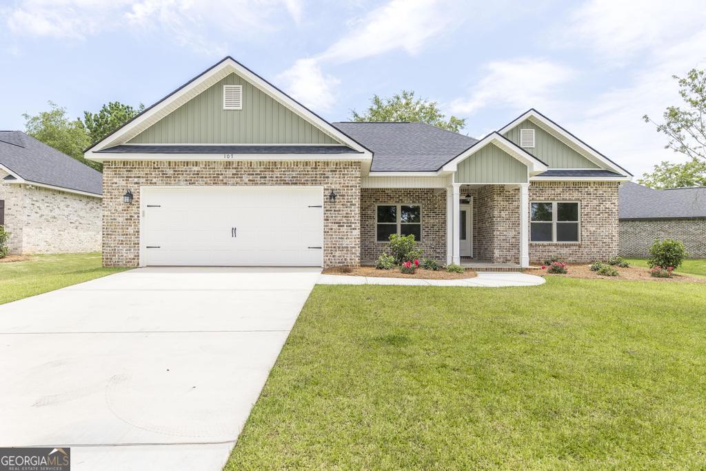 $3000 Builder Incentive & $2500 Lender Credit!! This Beautiful New Construction all brick home by Bowen Homebuilders.. Our newest floor plan comes with an open floor plan, 4 bedrooms, 3 full baths and an office. Beautiful LVP flooring welcomes you into the foyer then into the open living room with custom brick fireplace for those winter nights. Large office with two entries from foyer and living room. Large kitchen with custom made cabinets, soft pulls on drawers, custom island , granite and backsplash. Stainless steel appliances and walk in pantry. Upgraded fixtures throughout. Laundry Hall offers an office nook... Large laundry room with custom cabinets. Two large bedrooms and full bath on left side of house with custom cabinet, tile and granite. Extra closet space on right side of house. Large front bedroom.. Hall bath with custom cabinets, granite and tile. Large master bedroom with huge walk in closet, custom bathroom with double vanities, garden tub, custom tile shower and tile. Large back porch overlooks backyard with extra pad for grilling. USDA available. $2500 lender credit by our preferred lender, Robin Carroll... New American Funding.