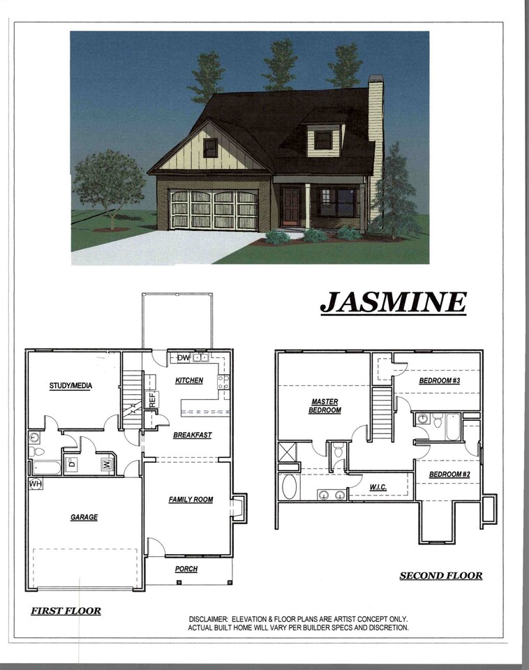 Jasmine floor plan - 3 bed, 3 bath with office/study. 1 acre wooded lot. 9' ceilings on main with LVP throughout main except study and bath. Kitchen features granite tops and stainless steel appliances. Master bedroom is vaulted, master bath has double vanities, separate shower and garden tub. Completion date 9.1.21.