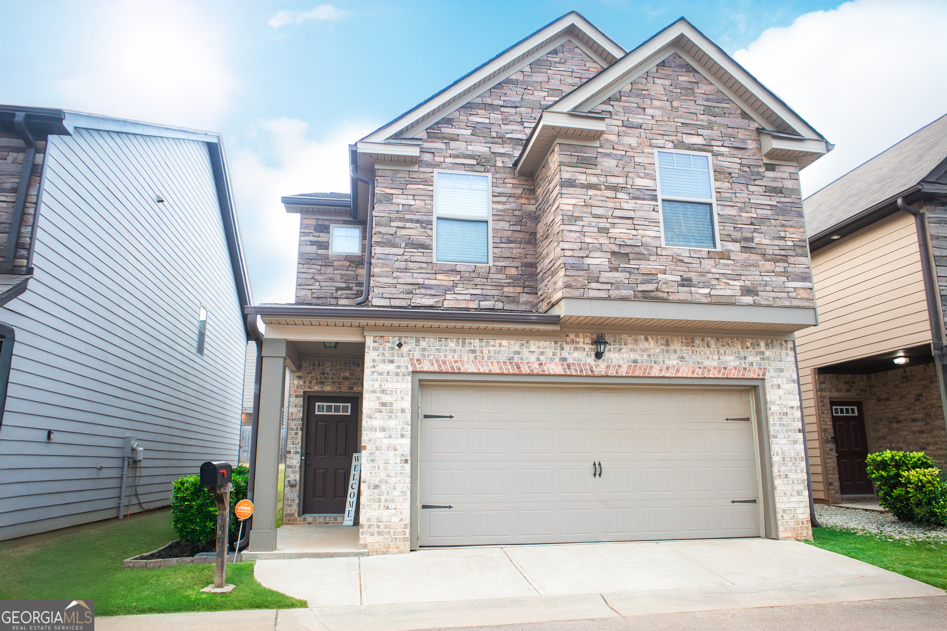 Imagine starting your journey of homeownership in this beautifully maintained 3-bedroom, 2.5-bath home. With its modern stone and brick exterior, this home welcomes you with both style and comfort. Step inside to an open and bright floor plan designed for everyday living and future memories. The spacious living room is perfect for movie nights, game days, or simply relaxing after a long day. The kitchen is the heart of the home, featuring granite countertops, stainless steel appliances, and a large island with seating-ideal for cooking, entertaining, or late-night conversations. Upstairs, the primary suite offers a peaceful retreat with a spa-like bathroom and walk-in closet. Two additional bedrooms provide the flexibility you need-whether for family, guests, or your very first home office. Convenience is at your doorstep with easy access to major highways, shopping, dining, and the airport. Plus, the two-car garage adds security and extra storage. This is more than a house-it's the place where you'll build roots, create memories, and start building generational wealth. Don't miss the chance to make it yours.