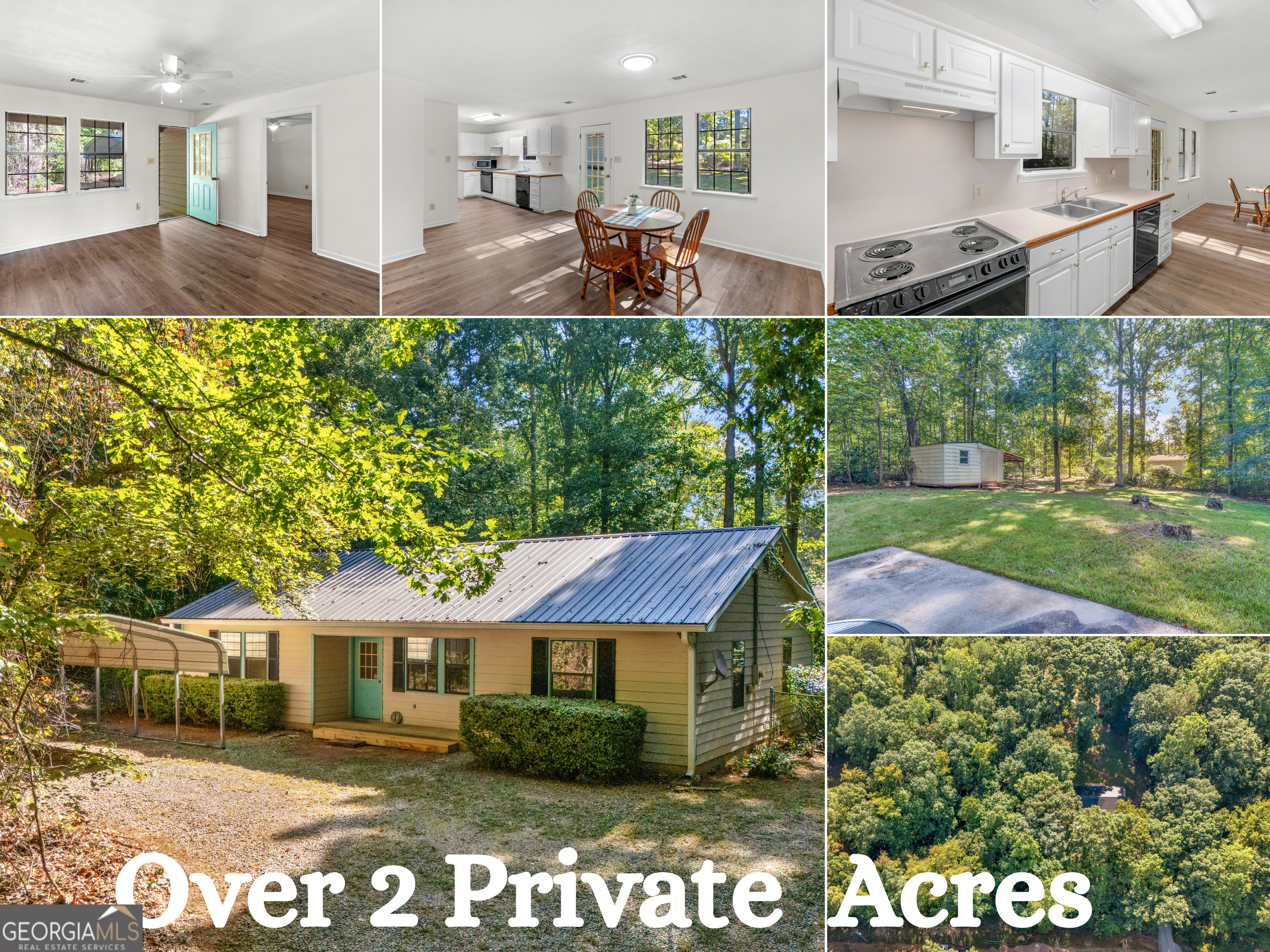 JUST LISTED - $0 DOWN Payment & Closing Cost Assistance Available! Welcome home to 136 Dukes Road, Jackson, GA - a true gem with a nice open floor plan and modern updates. Inside, enjoy brand-new LVP flooring, fresh light fixtures, and a kitchen that comes fully equipped with a stove, dishwasher, microwave, and even a washer & dryer - a rare bonus! The owner's suite opens to a private patio, perfect for relaxing mornings or peaceful evenings. Outside, you'll love the spacious double lot, plus an outbuilding with lean-to for storage or workspace. Major systems have already been updated with a metal roof, HVAC, and water heater recently replaced. And remember - when you purchase a home, you're purchasing a lifestyle. Living here puts you just minutes from beautiful High Falls State Park, Indian Springs State Park, and Jackson Lake - perfect for boating, fishing, hiking, and family outings. You'll also enjoy easy access to downtown Jackson's local shops and restaurants, while still being close to I-75 for an easy commute. This adorable home is loaded with value and won't last long - schedule your showing today!