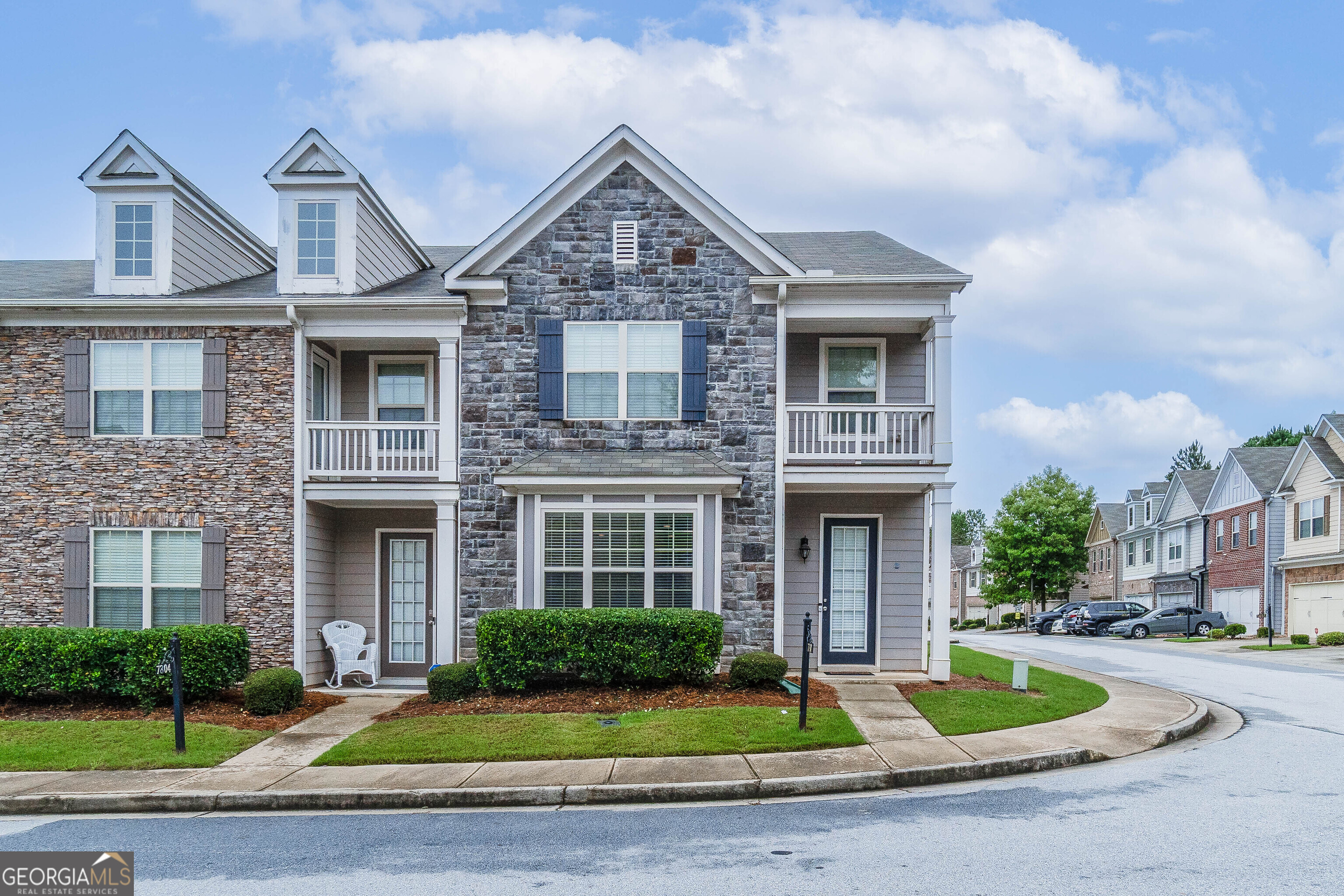 Imagine stepping into a stunning 3-bed, 21/2-bath townhouse nestled in the charming Renaissance at South Park community in Fairburn, GA-a place that blends refined style with Southern hospitality and convenience. From the moment you enter, you'll be greeted by a sophisticated foyer framed by graceful columns and leading into an open-concept living and dining space. Elegant hardwood or tile floors flow seamlessly, mingled with coffered ceilings and thoughtful architectural touches that elevate everyday living. At the heart of the home lies a gourmet kitchen that's both practical and luxurious. Expect beautiful granite countertops, a generous island, 42? cabinetry, modern appliance packages, and stylish backsplashes-perfect for entertaining or casual meal prep. Your master suite is a private haven upstairs-accessible through French doors and featuring a spa-like bathroom with dual vanities, a separate shower, tiled flooring, and a serene garden tub for unwinding. Step out to your fenced backyard or private patio-great for relaxing or hosting a cozy gathering. The versatile loft (or family room) upstairs adds flexible living space for a playroom, gym, or additional lounge. The community is rich with lifestyle amenities: a pool with beach-style entry, tennis courts, clubhouse, playgrounds, and walking trails, all under the care of a professionally managed HOA. Residents enjoy a peaceful, well-kept environment, nestled among quiet streets, mature trees, and easy access to everyday conveniences. Perfectly positioned just off I-85, you're under 30 minutes from downtown Atlanta and mere minutes from Hartsfield-Jackson Airport. Family adventures await nearby at the beloved Georgia Renaissance Festival-a beloved local tradition that brings medieval charm each spring. This townhouse offers the best of both worlds an elegant, open-plan living space with upscale finishes and a masterful layout, all nestled within a vibrant, amenity-rich community. It's not just a home-it's a lifestyle upgrade.