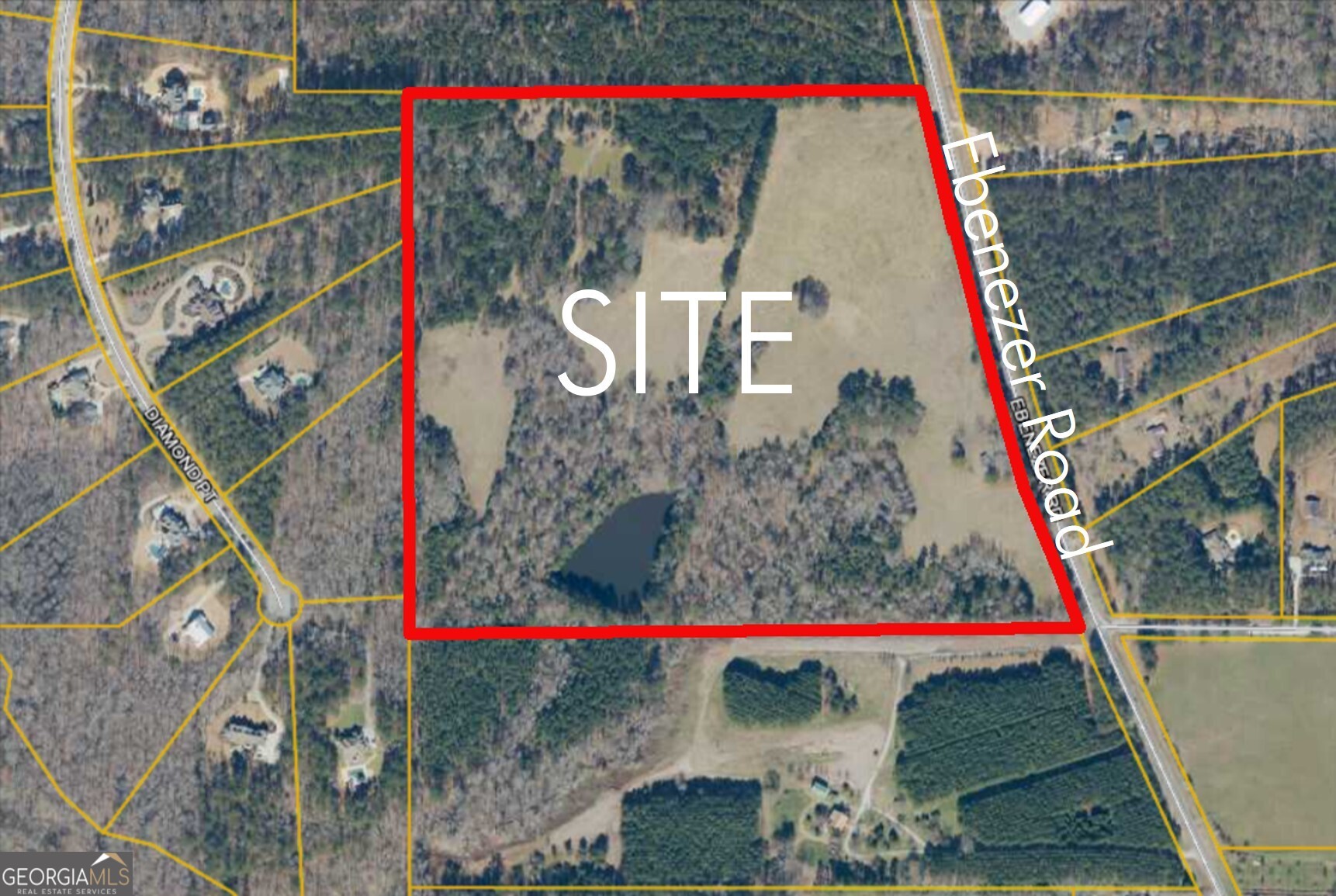 +/- 57.0 Acres  +/- 1,533a Frontage on Ebenezer Road  Approximately 5 miles to Peachtree City and/or Piedmont Fayette Hospital  +/- 1-Acre lake  Price: Inquire  Zoned: A-R Agricultural-Residential  County:  Fayette