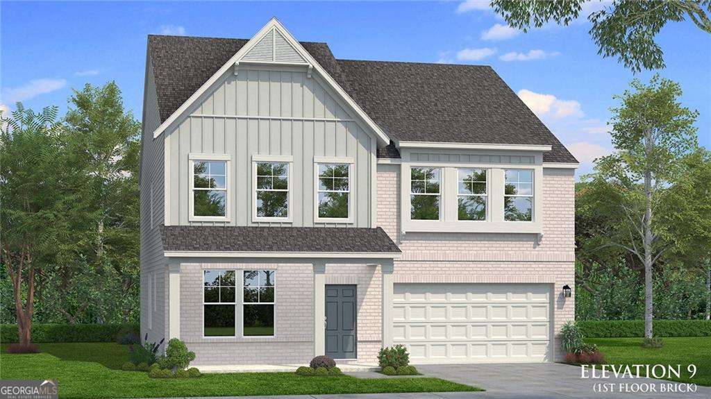 Welcome to Hamilton Lakes on Homesite 20, a premier DRB Homes community located in the heart of Gwinnett County. This beautifully designed home features 5 bedrooms, 3 bathrooms, and a 2-car garage, blending timeless charm with modern comfort. The main level offers a spacious open-concept layout that seamlessly connects the gourmet kitchen to the large family room, perfect for everyday living and entertaining. A private guest bedroom with a full bath is located on the main floor, making it ideal for visitors or multi-generational living. The elegant formal dining room, enhanced by coffered ceilings and bay windows, provides the perfect setting for hosting special gatherings. Upstairs, you'll find three generous secondary bedrooms, a centrally located laundry room, a large game room, and a luxurious primary suite designed to impress. This peaceful retreat includes a spa-inspired bathroom with a walk-in shower, dual walk-in closets, and a dedicated sitting room, ideal for unwinding, reading, or creating a quiet space just for you. Hamilton Lakes is situated near vibrant Lawrenceville, with convenient access to I-85 and Hwy 316, making commutes to Atlanta, Athens, Stone Mountain, and Conyers simple and efficient. For more information about the Wagener plan on Homesite 20 or to schedule your private showing, please contact the onsite agent. Please note: If the buyer is represented by a broker/agent, DRB REQUIRES the buyer's broker/agent to be present during the initial meeting with DRB's sales personnel to ensure proper representation.