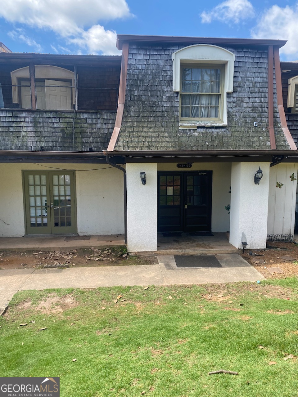 This is 3 bedroom that can be used as a 4 bedroom with 2 bathrooms, one has shower tub combo one with shower only both have sink and toilet. The area is being worked on by the HOA. A rental opportunity for the right person.