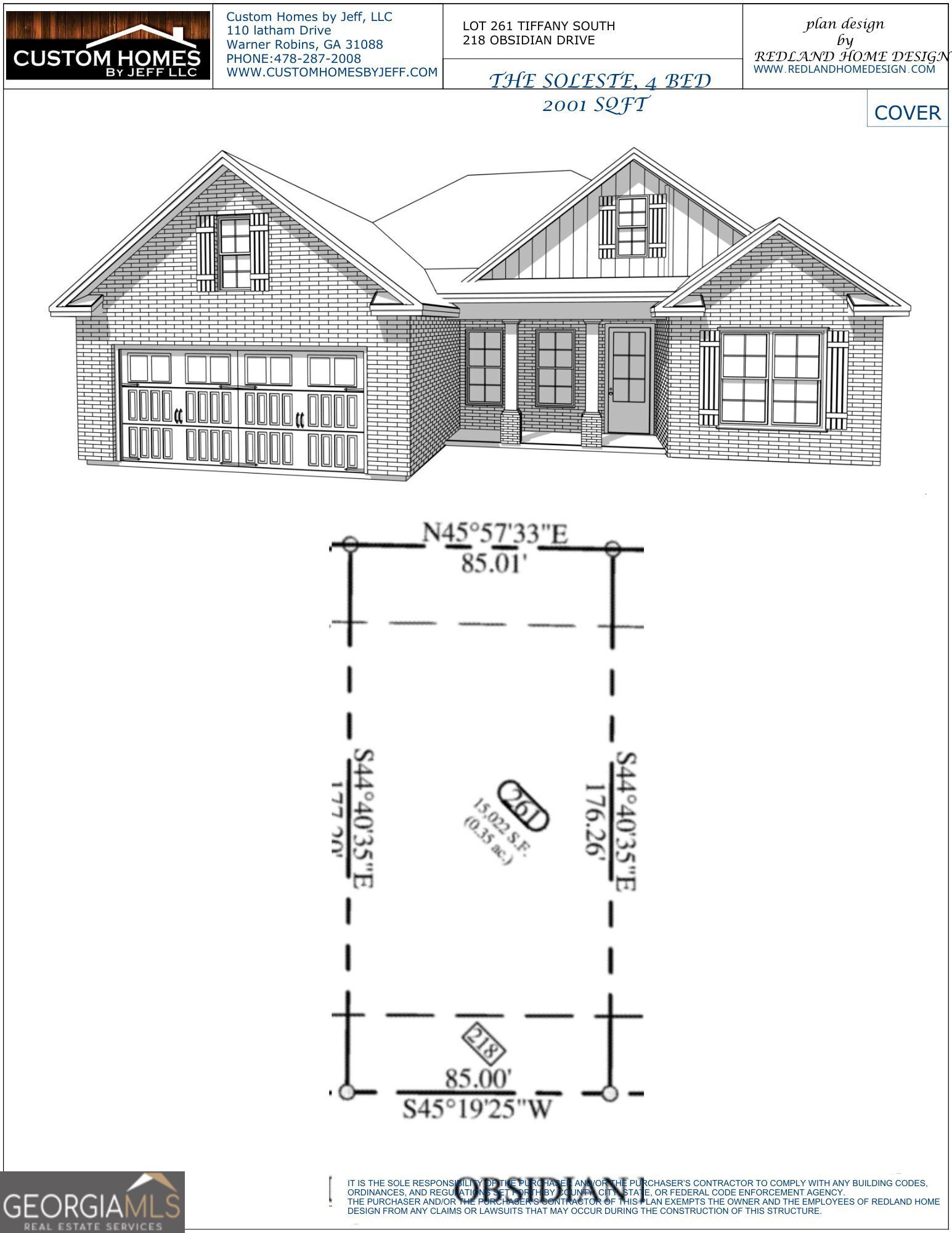 You must see this 4 bedroom two bath home in The Tiffany South, the newest subdivision in Perry Georgia! The SOLESTE PLAN is all brick with EXCEPTIONAL construction crafted by Custom Homes by Jeff. This home features a GORGEOUS kitchen including beautiful cabinets, tile backsplash, granite countertops, stainless steel appliances, breakfast bar, and pantry! Tile floors in the kitchen, baths and laundry room. There are engineered wood floors in the dining room, living room and hallway. The great room has a gas fireplace and coffered ceiling. Garden tub, tile shower, double vanity, and walk-in closet are features of the master suite. Front and rear covered porches. Exterior package already selected. USDA Eligible.