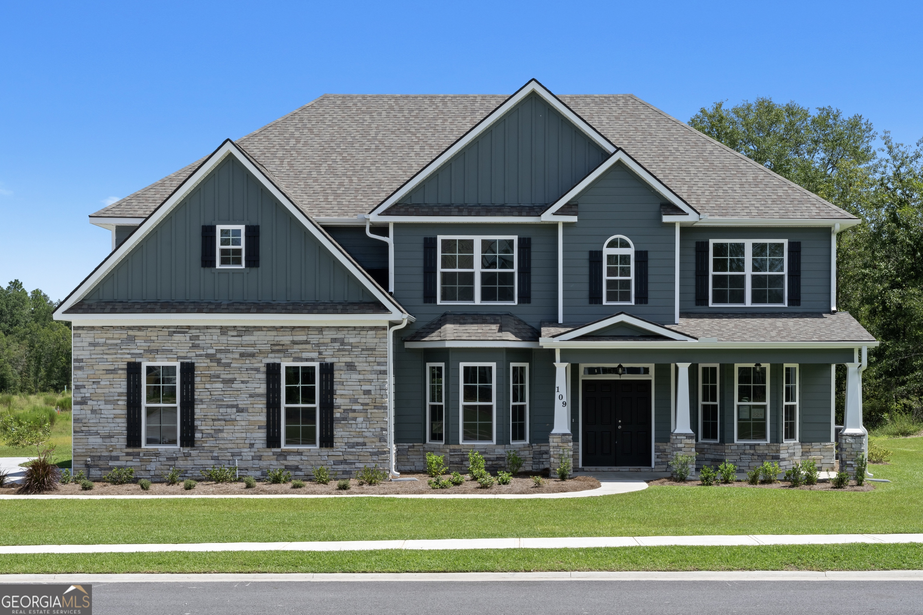 Luxury Living in Prestigious Covered Bridge Faircloth Homes 4000-2 Plan | 5 Bedrooms * 4 Baths * Bonus Room Welcome home to a perfect blend of elegance and functionality. From the inviting front porch, step into a thoughtfully designed interior filled with refined details. A formal dining room with coffered ceiling and bay window sits across the foyer from a versatile living room/study, accented with French doors and another bay window. At the heart of the home, the great room impresses with an arched wall of windows, tray ceiling, and cozy fireplace. This open space flows seamlessly into the gourmet kitchen and breakfast area, featuring granite countertops, tile backsplash, center island, stainless steel appliances, double oven, and a generous walk-in pantry. A guest suite with full bath completes the main level. Upstairs, retreat to the luxurious owner's suite, complete with tray ceiling, sitting area, and fireplace. The spa-inspired bath offers dual vanities with granite counters, garden tub, tiled shower, and a walk-in closet. Three additional bedrooms, two full baths, an upstairs laundry, and a spacious bonus/media room provide flexibility for every lifestyle. Additional features include a side entry garage, efficient irrigation system, and gutters, offering convenience and peace of mind. This captivating home is more than just a residence; it's a lifestyle waiting to be embraced. Don't miss out!