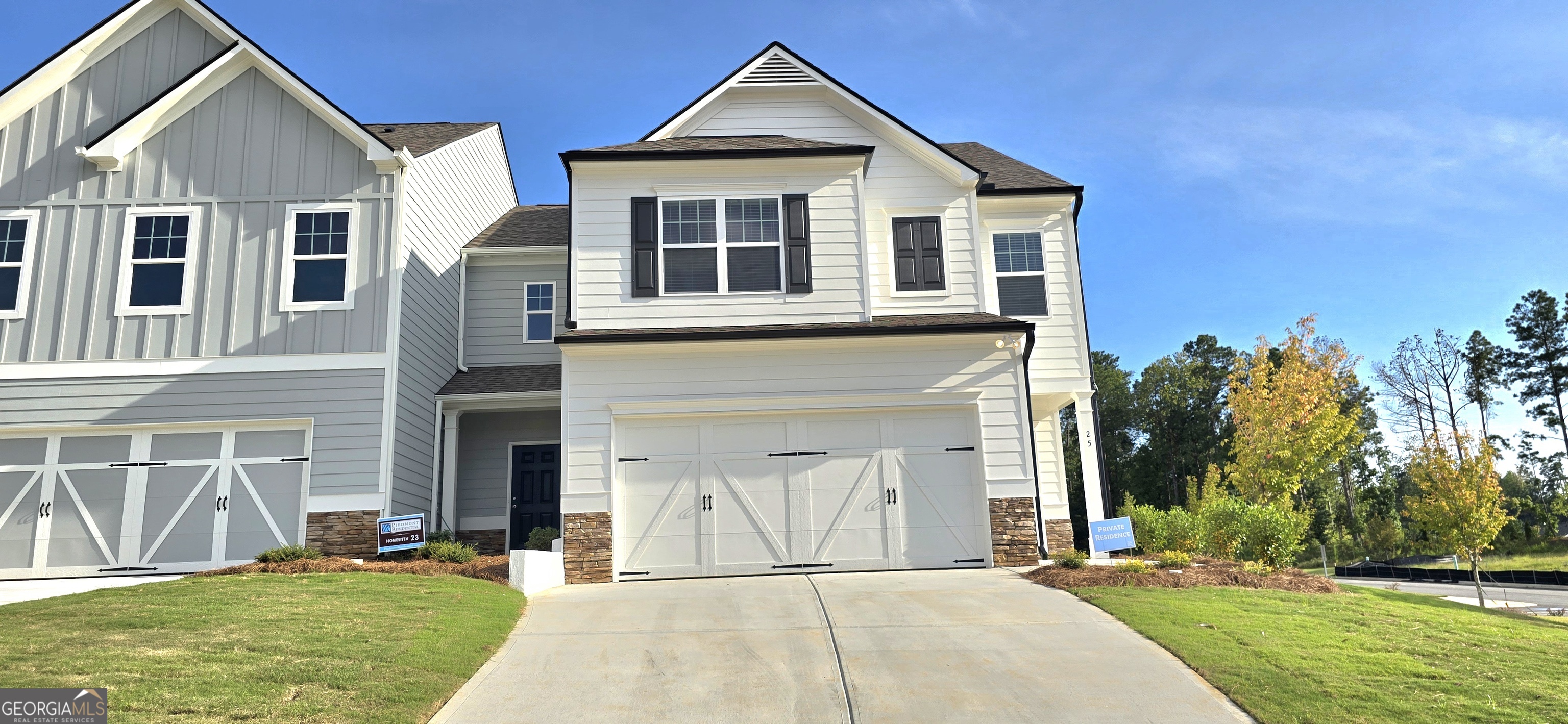 For Rent! Popular Emory floor plan! Brand new townhome at the Retreat at Browns Ridge neighborhood. Charming Craftsman home with a private backyard and level front yard with driveway for 4 cars parking beside 2 in the garage. Lawncare, stainless steel Whirlpool side by side fridge & trash pick up are included in the rent. Two story with 3 bedrooms 2.5 baths open floor plan. Pale grey painted cabinets with iced white quartz countertops in kitchen , vanilla sky marble tops in the full bathrooms. Kitchen features stainless appliances, a large open bar area with seating open to family room. All bedrooms located on upstairs. Master suite is huge with trace ceiling and ceiling fan! Master bath is very spacious shower and garden tub, double sinks and a large walk in closet and linen closet. Two good size secondary bedrooms share an additional full bath in the hallway. Loft area upstairs is perfect space for a work from home or quiet reading area. LVP flooring on the whole main level and carpet upstairs except vinyl in bathrooms. Totally electric. It is vacant and ready to move in! Great location. 5 mins to Ashley Park, restaurants, shopping, connect to LINC Trail and 10 mins to downtown Newnan. 35 mins to Atlanta Airport and 45 mins to Atlanta.