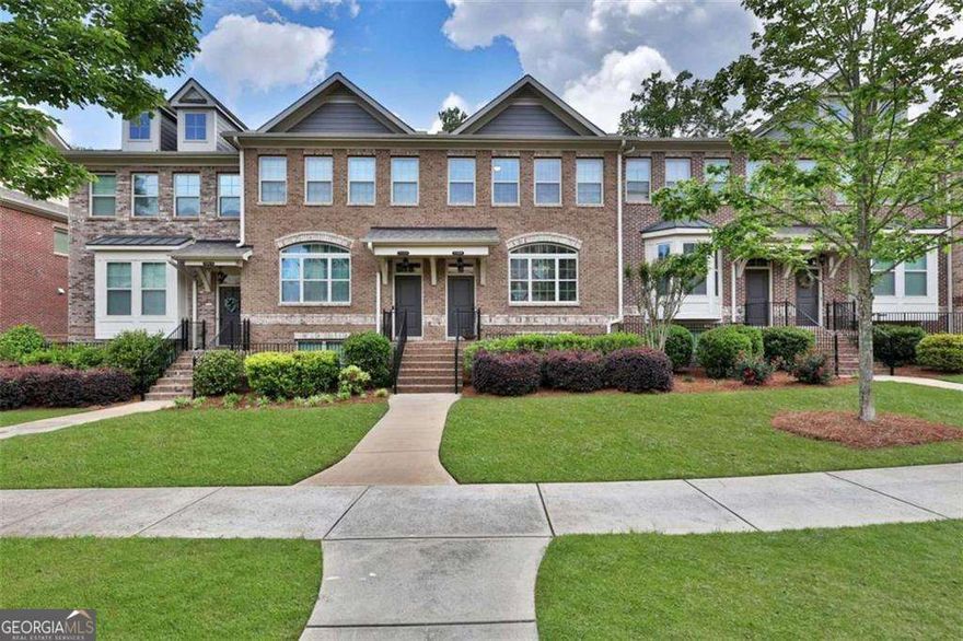 Beautiful 3BR/3.5BA Brick Townhouse in the Prestigious Gated Community of Jamestown! Excellence of Covenience: Easy Access to GA-400, Halcyon, Avalon, Downtown Alpharetta, and the GreenwayCOs Scenic Biking and Walking Trails. A Short Walk to The GatheringCoAn Exciting New Multi-Use Development Coming Soon at Union Hill & Ronald Reagan. This Charming Townhouse Showcases Gleaming Hardwood Floors on the Main Level. The Family Room with a Cozy Fireplace View to Private Wooded Backyard through Balcony. The Kitchen with Granite Countertops, Stainless Steel Appliances view to the Spacious Family Room. Separate Formal Dining Rm view to the Elegantly Landscaped Corridor. Two Generously Sized Bedrooms including Owner's Suite with Walk-In Closets on Upper Level. Nice Size of A Bedroom and Full Bath on the 1st Floor Perfect for Roommate Floor Plan. Brand New HVAC. The HOA takes care of All Lawn and Exterior Maintenance, and the Amenities include a Clubhouse, Pool, Tennis Courts, and Active Pickleball Teams!  Take a Benefit of Alpharetta Address with Low Forsyth County Taxes and Access to Award-Winning South Forsyth Schools, including Denmark High School. VA Buyer may Assume the 2.5% Interest Rate from the Seller.