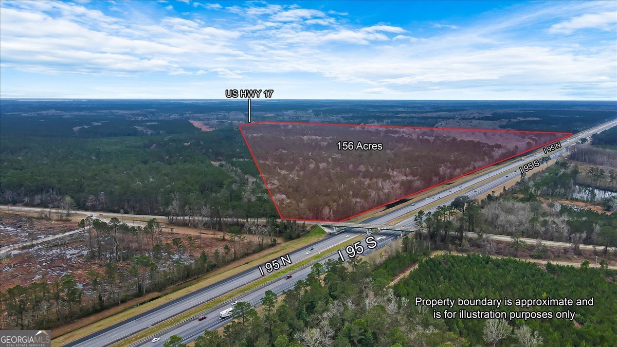 156 pristine acres located 1.8 miles from I-95 exit 67, with 3600 +/- LF along I-95 North Bound and 180 +/- LF along Jones Rd NW and 1425 +/- LF along US Hwy 17. The opportunities are endless. This is a remarkable opportunity between rapidly expanding Exit 76 in Midway GA and the Golden Isles. Selling entirely, owner will not subdivide. Give us a call today.