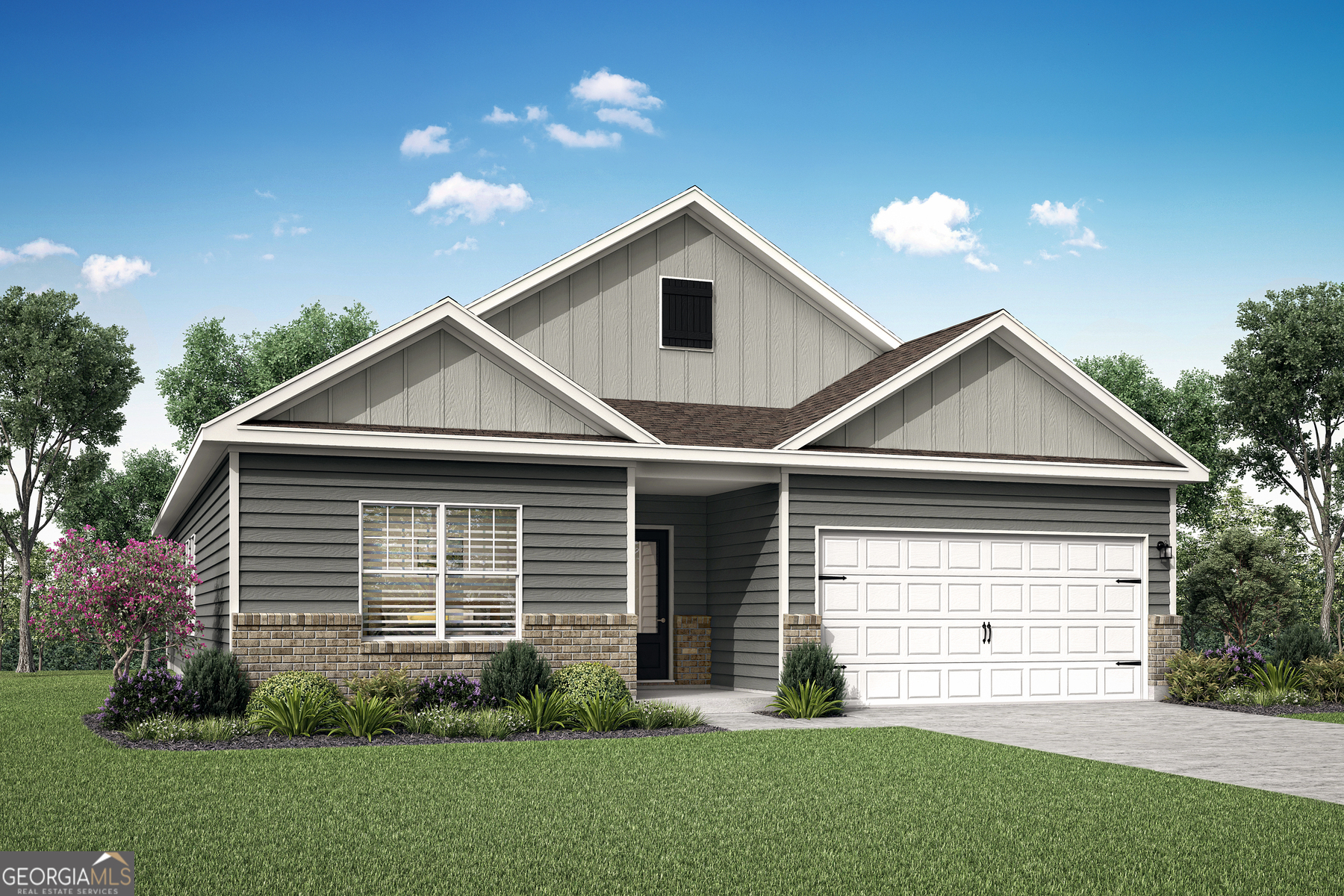 The Burton at Conners Landing at Mirror Lake is an exceptional 3-bedroom, 2-bathroom home that combines style, comfort, and practicality. This thoughtfully designed floor plan includes a spacious 2-car garage, providing both convenience and ample storage. The master suite serves as the perfect retreat, offering a private and serene space to unwind after a long day. Its generous layout ensures plenty of room for relaxation, creating an ideal escape within the home. The two additional bedrooms are equally well-appointed, providing ample space for your growing family, guests, or a home office. The heart of the home lies in its open-concept layout, which seamlessly connects the spacious family room with the kitchen and dining areas. The chef-ready kitchen is a standout feature, complete with an island that overlooks the living and dining spaces, allowing for easy interaction and entertaining. Whether preparing a meal, hosting a gathering, or enjoying a quiet evening, the Burton offers the perfect balance of functionality and comfort.