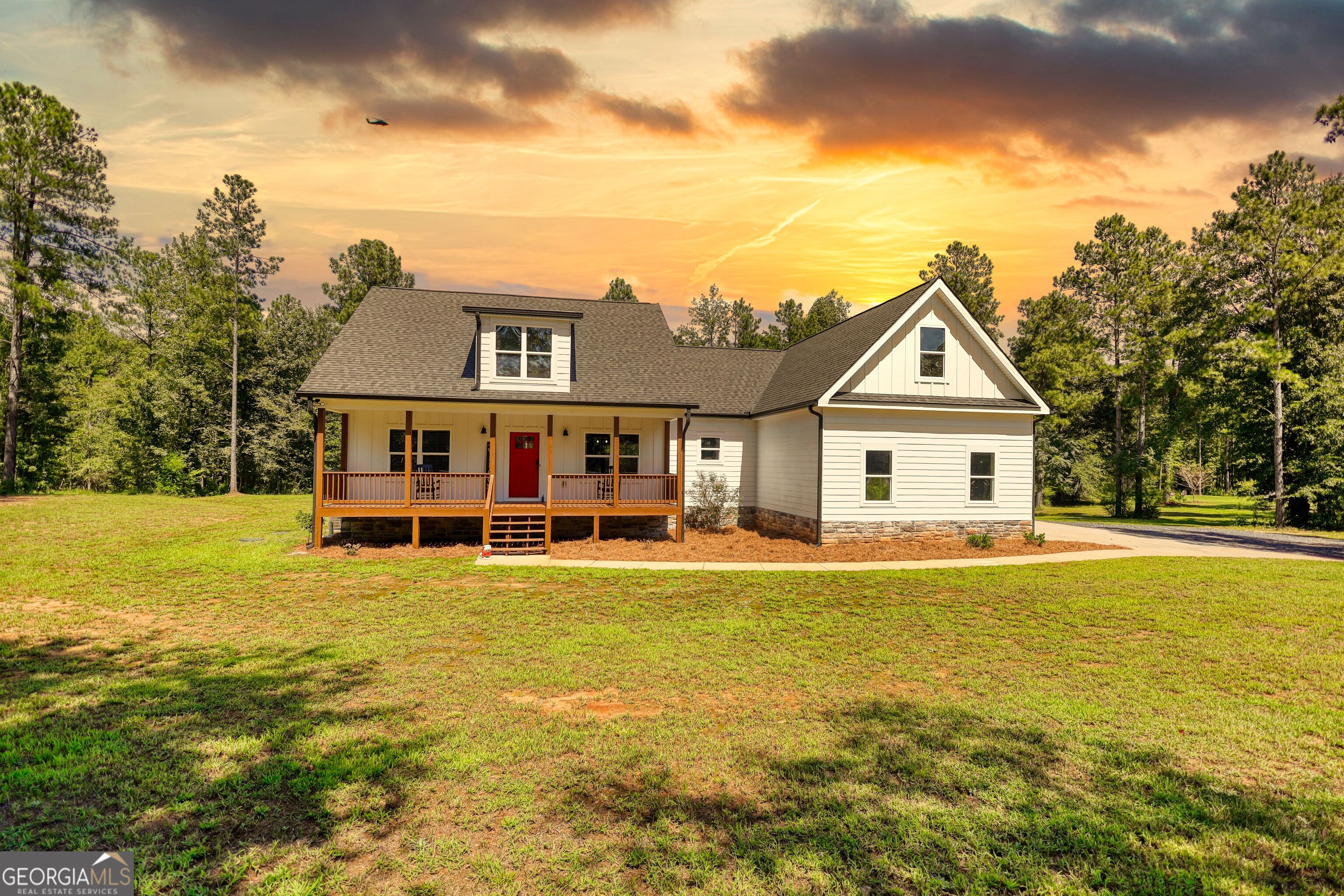 Built in 2021, this stunning 3-bedroom, 2.5-bath home offers modern living on 5 private acres. With 2,348 sq. ft. of finished space and an additional 266 sq. ft. expandable attic stubbed for a full bath, there's room to grow and make it your own. The inviting split-bedroom plan ensures privacy for the owner's suite while keeping secondary bedrooms conveniently nearby. Enjoy an open-concept living area with plenty of natural light, stainless steel appliances, and stylish finishes throughout. Outside, the expansive property provides endless opportunities - from gardening to outdoor entertaining - all while giving you the space and privacy you've been looking for. This move-in ready home combines the comfort of modern construction with the freedom of country living - just waiting for its next chapter.