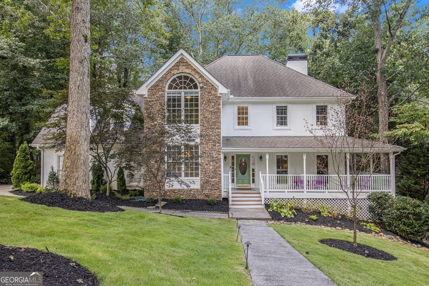 Meticulously maintained and updated, traditional home on a full basement in active family friendly swim/tennis community, Wexford! Recent updates include renovated kitchen, primary bath, new HVAC units and a new roof! Great floor plan with hardwoods throughout! Primary bedroom features a fireplace and spa like bathroom. Wrap around porch and gorgeous front yard landscape give this home a welcoming southern feel! Rear deck overlooks a peaceful, private, wooded backyard. This home is move in ready! Located within a top-rated school district, this home offers peace of mind for families seeking quality education. With easy access and walkability to parks, shopping, and major commuting routes, you'll love the balance of convenience and quiet suburban living. Wexford has a very active social scene including a swim team, tennis teams, many functions and great neighbors. Don't miss this rare opportunity-homes like this don't come around often. Schedule your showing today!