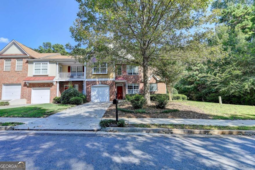 MASTER ON MAIN FLOOR! Great location! 2.8 miles to 400/Halcyon/Trader Joes, Big Creek Greenway. New 4-ton HVAC, New ceiling fans, New carpeting/padding. Highly desired End unit townhome with loads of natural light, rare main floor primary bedroom and expansive primary bathroom. Large private back and side yard. One of the best open concept floor plans in the neighborhood with 2 story stacked stone gas fireplace, pass through solid surface countered island kitchen with a separate den that leads to a private patio area and expansive back yard. 17-acre lot that backs up to community property making for a very large private back yard feel. 2548 square feet of living space. 3 large bedrooms upstairs plus a nice loft space that would make a great game room or TV space or extra office space. Large island kitchen with direct venting over the double oven gas range, newer dishwasher and newer LG French door refrigerator. The Den off the kitchen that would make a great home office, breakfast room/keeping room. Main floor Powder room located near the laundry room. Real stained hardwoods on the main floors with brand new plush high-end Karastan wall to wall carpet.  Easy convenient walk to the pool/cabana. HOA fee includes trash pick-up, exterior maintenance, yard maintenance, Termites/pest, Insurance, swim, community grounds maintenance and termite service! transferable Home warranty. No rental restrictions! Excellent Forsyth County schools!!!