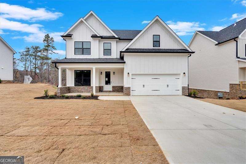 Welcome to the Travis floor plan - a thoughtfully designed 4 bedroom, 2.5 bath home offering generous living space and timeless style. The open-concept main level features a spacious great room with a gas log fireplace and clear sightlines to a stunning chef's kitchen, complete with quartz countertops, soft-close cabinetry, a large island, and a sunny breakfast nook. Host unforgettable gatherings in the formal dining room or unwind on your private back deck. Upstairs, retreat to an oversized primary suite with a spa-inspired ensuite bath, soaking tub, tile shower, and massive walk-in closet. Three additional bedrooms, a full bath, and convenient upstairs laundry complete the second level. Additional features include a two-car garage with openers and quality finishes throughout. Located in the highly sought-after Carter Grove community - a golf cart-friendly, amenity-rich neighborhood offering gated swim and tennis, a clubhouse, playgrounds, sidewalks, and quick access to Woodland Hills Golf Club. Just minutes to I-75, downtown Cartersville, LakePoint Sports, Red Top Mountain, and more. Don't miss your chance to own this move-in ready home with $10,000 in incentives! Contact us today to schedule your private tour.