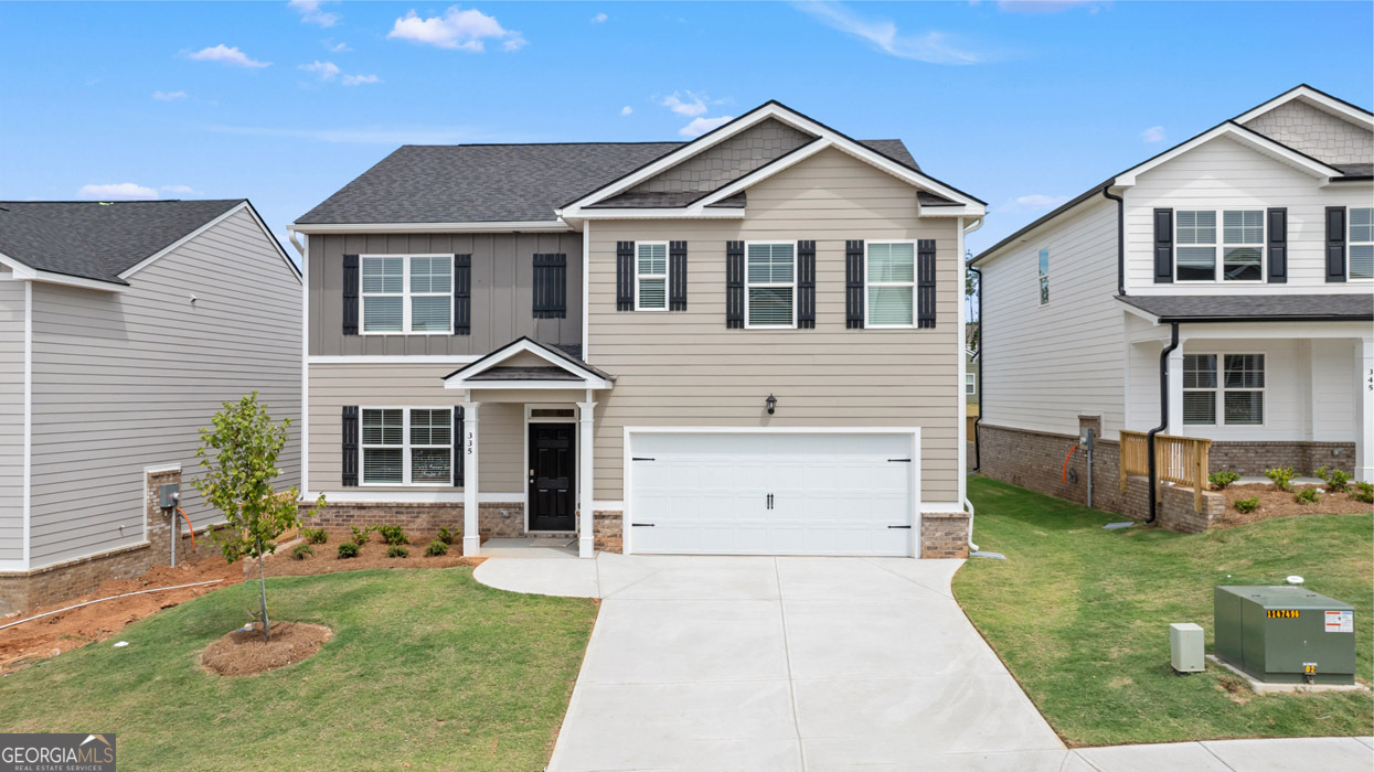 Jackson County's newest Premier Master Planned Community with incredible amenities! Twin Lakes is only 2 miles from I-85, 5 minutes to Downtown Hoschton/Braselton with their quaint shops, restaurants and local brewery. Newer sought after Jackson County Schools! SPECIAL FINANCING! Home is now complete. The HAYDEN floor plan is an affordable 5 bedroom, 3 bath Two-Story home with the Owner's Suite on the 2ND floor and a rear COVERED patio in a master planned community of TWIN LAKES with AMAZING AMENITIES: POOL - CLUBHOUSE - FITNESS CENTER - PLAYGROUND - DOG PARK, LAKESIDE PAVILION and WALKING TRAILS to bike or stroll around the serene onsite LAKES. Home seekers will love this brand new home in a premier master planned resort community with gorgeous tree lined and cart pathways. Kitchen features GRAY cabinets with quartz countertops and stainless steel appliances. LVP floors on 1st floor except bedrooms. Relax and enjoy your coffee in the morning, or a glass of wine with friends in the evening while grilling on your private patio. Total Price includes 2 zone lawn irrigation system, window blinds, 2 ceiling fans, garage door opener, architectural shingles, 4 sides brick water tables, etc. Smart Home connected. Jackson County's newest Premier Master Planned Community. Ask about the FREE 10 year warranty through RWC with this home! Twin Lakes is only 2 miles from I-85, 5 minutes to Downtown Hoschton/Braselton with their quaint shops, restaurants and local brewery. Northeast Georgia Medical Center is only 15 minutes away and Chateau Elan Winery and Golf Club is just 10 minutes away! NEW PUBLIX Supermarket is at the front entrance to Twin Lakes off Highway 53. Stock Photos used.