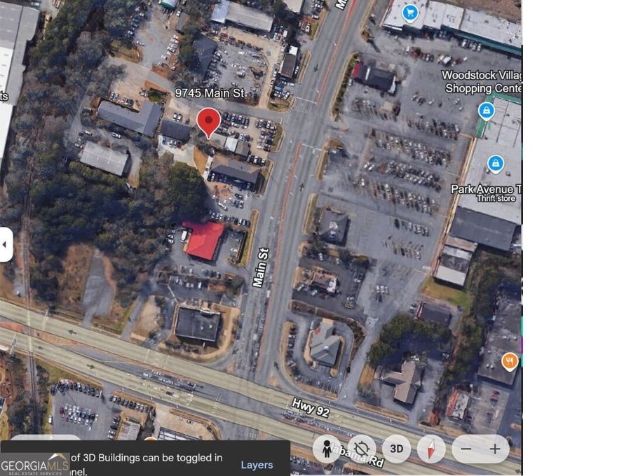 Rare Conner Lot on Main Street Woodstock. Zoned: Downtown Commercial mixed use. 1 Block South of Hwy 92. Less than a mile from I-575. Less than a mile center of Downtown Woodstock. Rare auto sales Lot/ Now Unatainable.