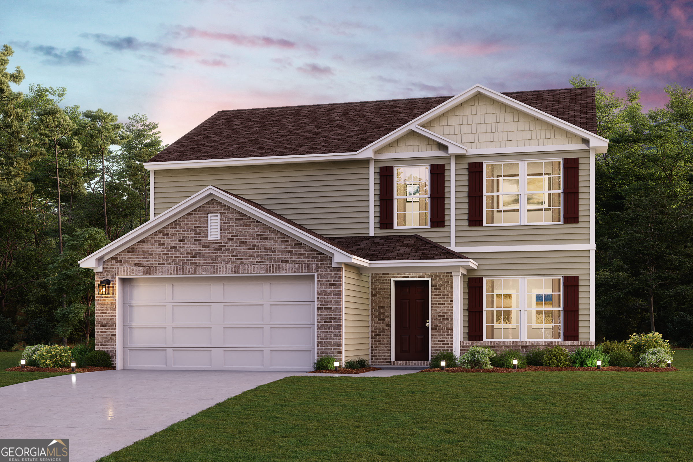 Discover Your Dream Home in the Southfield Community! Welcome to the Gardner Plan a very elegant two-story home designed for both comfort and versatility. The chef's kitchen is a highlight, featuring stylish cabinetry, granite countertops, and stainless steel appliances, including an electric smooth-top range, over-the-range microwave, and dishwasher. The main floor includes a flexible space and a guest suite with a spacious walk-in closet. The oversized primary suite upstairs offers a serene retreat with a private bath and expansive walk-in closet. Additional features include a 2-car garage, and energy-efficient Low-E insulated dual-pane windows.