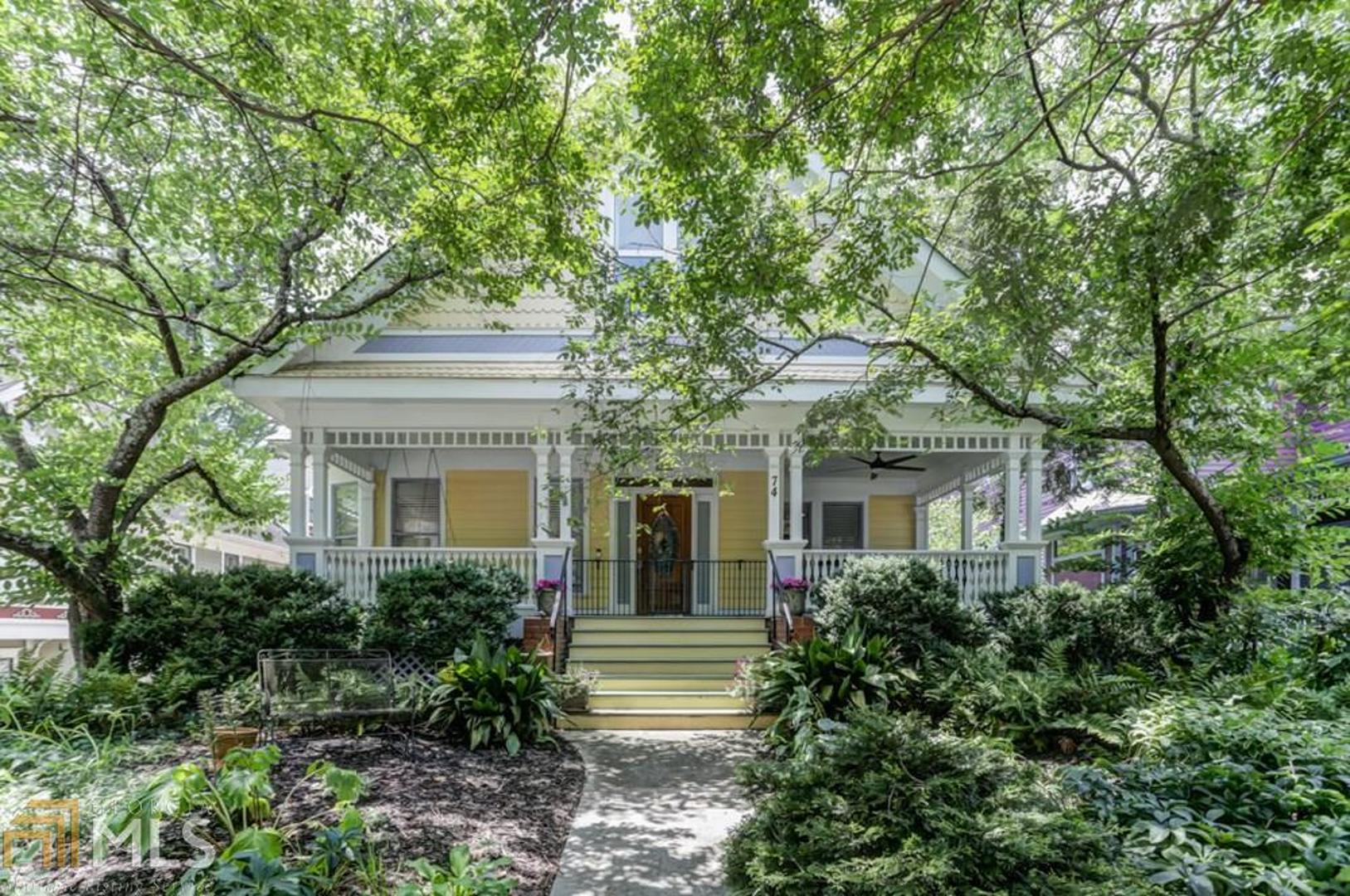 Beautiful 5BD/3.5BA bungalow in the heart of Inman Park! Huge front porch w/ great neighborhood views. Open plan w/entry foyer, formal living rm, big dining rm, huge updated kitchen, office/study, family rm + 2 guest bedrms on main. Private fenced back yard. Oversized master suite w/ great natural light & spa master bath w/ walk-in closets. Big in-law apartment on terrace lvl w/full kitchen opens to living room & 1BD/1BA.   Huge 2 car garage w/ 3rd parking space & plenty of storage. A few steps from Krog Market, Beltline Trail & Inman Park Village