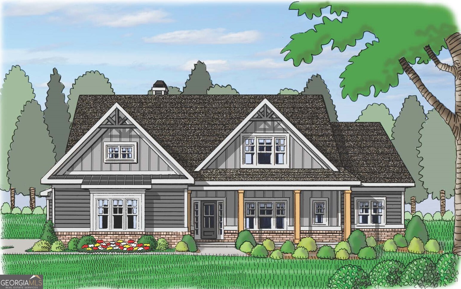New Construction! The Riley - This 4 bedroom 3.5 bath ranch home features 4 car garage, Rev Wood flooring throughout, tile baths and coffered dining room. The fireside family room with vaulted ceiling and brick to ceiling fireplace opens to the gourmet kitchen, which features double ovens, vent hood, a large kitchen island, farm kitchen sink, abundant painted cabinets and quartz countertops. The private, vaulted primary suite with cedar beams leads to the primary bath which features his and her vanities, a relaxing free standing tub, separate tiled shower and a walk-in closet. The secondary bedrooms have walk-in closets and a Jack & Jill Bathroom. Upstairs is the bonus room/4th bedroom with full bath and loft/office. This home is situated on a private 2.8 acre lot in Monroe. Enjoy your backyard from the covered porch. Up to 25K incentives with preferred lender.