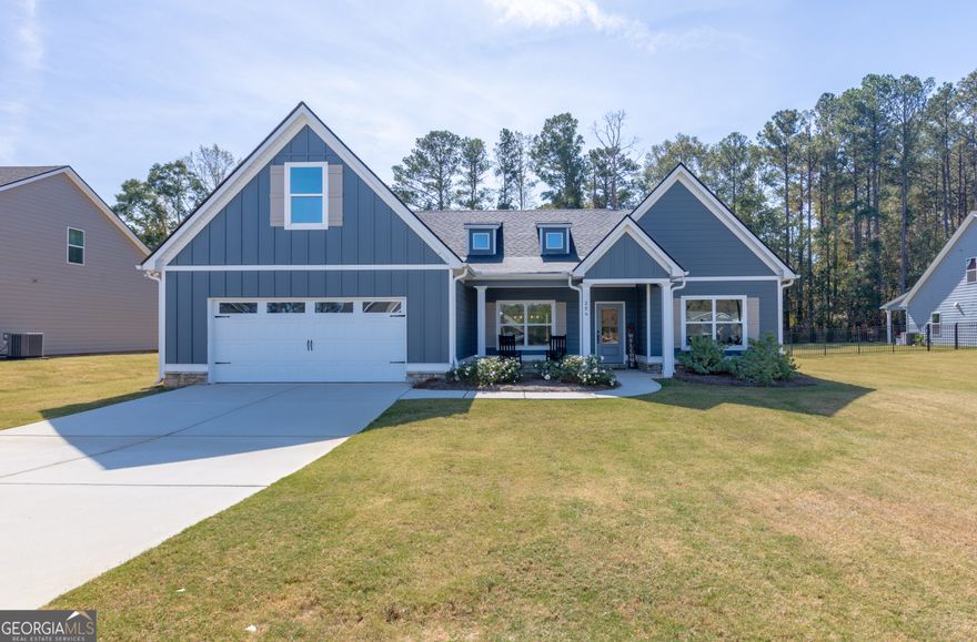 Gorgeous New Construction by Trademark Quality Homes in the Heart of Senoi! Walking distance / direct cart path access to Downtown Senoia! The Copeland is a stunning 4BR/3BA Ranch floor plan with an open main living space that ties together the dining, living and kitchen together - This thoughtfully planned ranch features a spacious kitchen w/ large center island -  Living room w/ electric fireplace and raised ceilings - Large master bedroom on the main with a beautifully designed master bathroom complete with a free-standing tub, separate shower, double vanities, and a spacious walk-in closet -  Two secondary bedrooms and a full bath are also located on the main floor, while the upstairs guest/teen/in-law suite includes its own full bath - providing the perfect private retreat. Enjoy the charm and convenience of Senoia, known as "The Perfect Setting for Life." Golf cart paths provide easy access to downtown Senoia's shopping, dining, and community activities, all just minutes away.