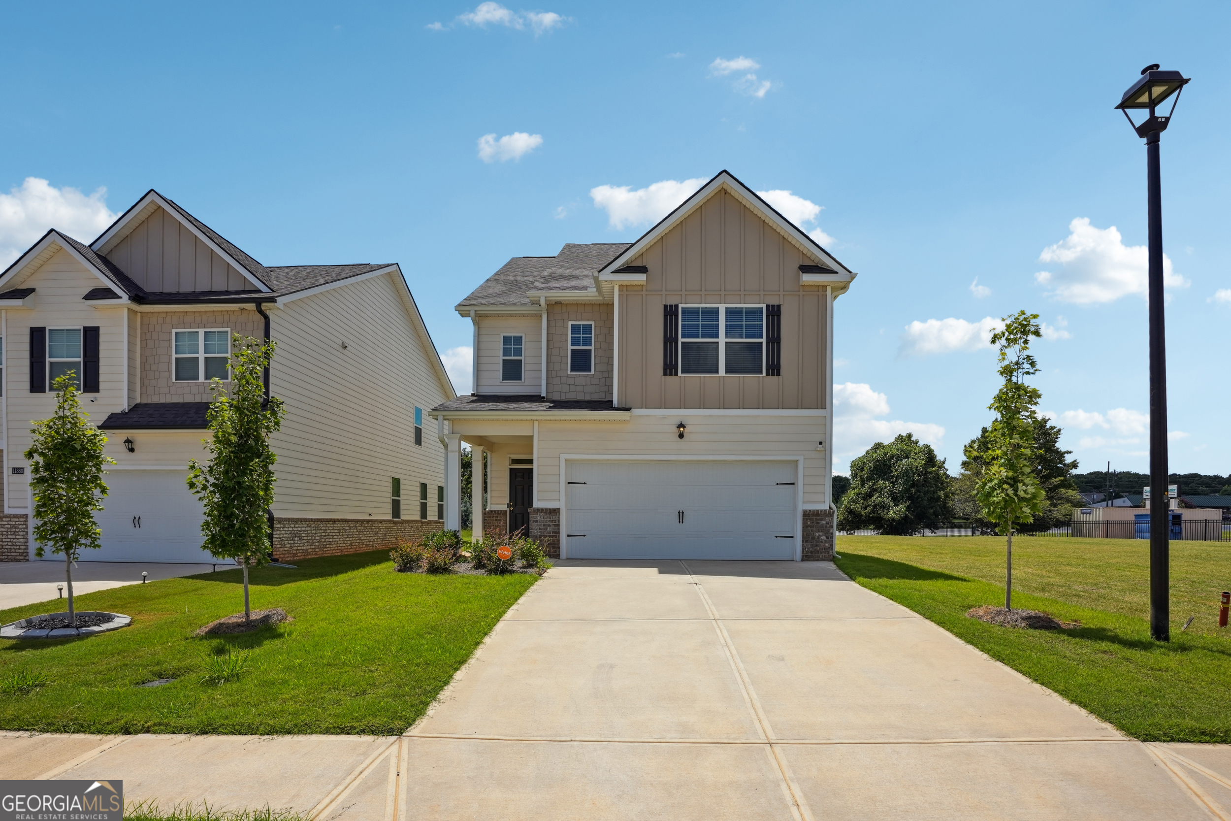 Welcome to Shoal Creek, a gated community in Hampton with easy access to I-75. This home features an open-concept layout, where the kitchen seamlessly flows into the family room, creating a perfect space for entertaining. The flexible spaces offer versatility to suit your needs, and with large secondary bedrooms and a conveniently located upstairs laundry room, there is plenty of room for everyone. The community also includes a playground for residents to enjoy.