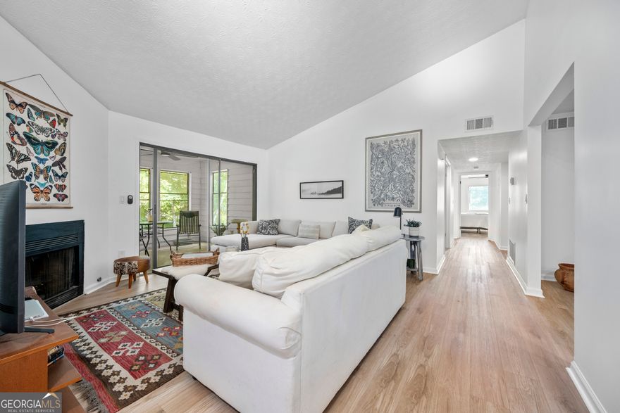 This top floor East Cobb condo is located in one of the most desirable school districts in the state! My sellers love that the community is quiet and well maintained with a beautiful pool, tennis court and grills for your use. The 3 bedrooms and 2 full bathrooms provide plenty of space spread over 1624 sqft. Featuring a kitchen with new granite countertops, gas range, plenty of cabinets and counter space. The dining room looks into the kitchen and living room. The living room has a gas fireplace and provides access into the sunroom. All 3 bedrooms are all generously sized and have plenty of closet space, the primary suite has 2 closets. Plenty of owner and guest parking in this lovely community. Welcome Home!