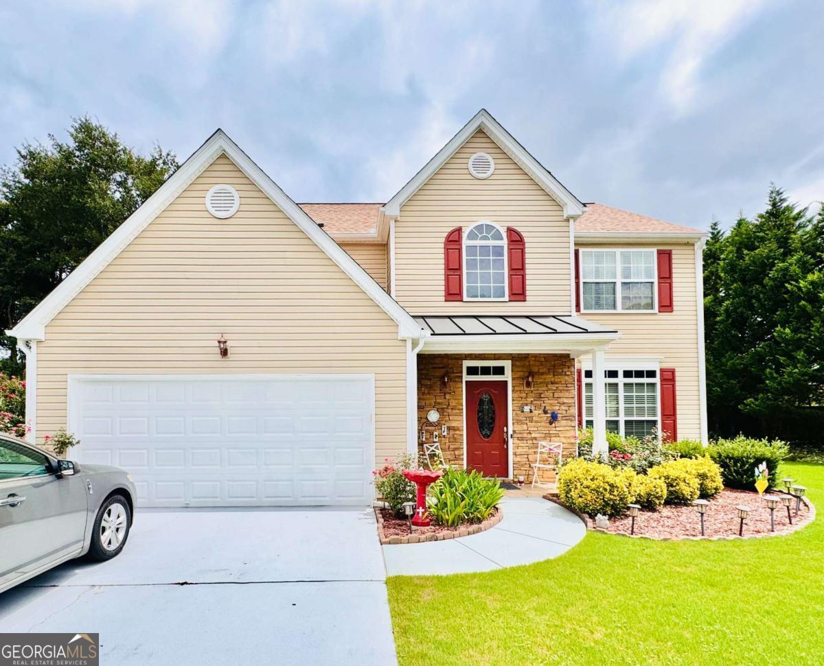 Welcome to 1216 Saint James Place - Where Pride of Ownership Meets Comfort & Style! Step into this beautifully maintained 4-bedroom, 2.5-bath gem located in one of Loganville's most desirable neighborhoods. From the moment you arrive, you'll feel the warmth and care that's gone into every corner of this 2,092 sq. ft. home. The stunning two-story foyer welcomes you with natural light and a sense of space that continues throughout. Formal living and dining rooms offer elegant spaces for entertaining, while the expansive family room-anchored by a cozy atmosphere-is perfect for everyday living. The heart of the home is the open-concept U-shaped kitchen, featuring granite countertops, a breakfast bar, and an inviting dining area, all illuminated by stylish, updated lighting. Luxury flooring flows throughout, creating a seamless and upscale feel. Upstairs, retreat to your oversized master suite complete with a walk-in closet, dual vanities, an updated spa-style walk-in shower, and a state-of-the-art soaking tub-your personal escape at the end of the day. Three additional bedrooms, a full bath, a large linen closet, and a convenient laundry room with utility sink complete the upper level. Outside, enjoy a beautifully landscaped front yard and a private backyard oasis-perfect for relaxing, entertaining, or letting kids and pets play. A newer roof (just 2 years old) and meticulously maintained systems, including HVAC, ensure peace of mind for years to come. Enjoy community amenities such as a private key card swimming pool, playground, and park, all while being conveniently located near top-rated schools, shopping, dining, and convenient access to major commuter routes This home is spotless, thoughtfully updated, and truly move-in ready. If you're looking for a place that blends warmth, elegance, and lasting value -you've just found it.