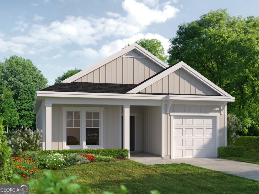 This beautifully upgraded home in Windwood Estates features an enhanced C Elevation for added curb appeal, an expanded covered porch perfect for outdoor relaxation, and thoughtful details throughout. Inside, enjoy elegant Cheyenne interior doors, upgraded Cove Collection lighting, and a stunning tray ceiling with crown molding in the primary bedroom. The kitchen boasts 42" upper cabinets, upgraded Level 3 cabinetry, Group A 3CM countertops, and a stainless steel undermount sink, while the primary bath offers a tiled shower and quartz countertops. Additional highlights include upgraded flooring throughout, an ADT security package, automatic sprinkler system, garage door opener, garage service door, and TV wall mount packages in both the great room and primary bedroom-creating a perfect blend of style, comfort, and convenience.