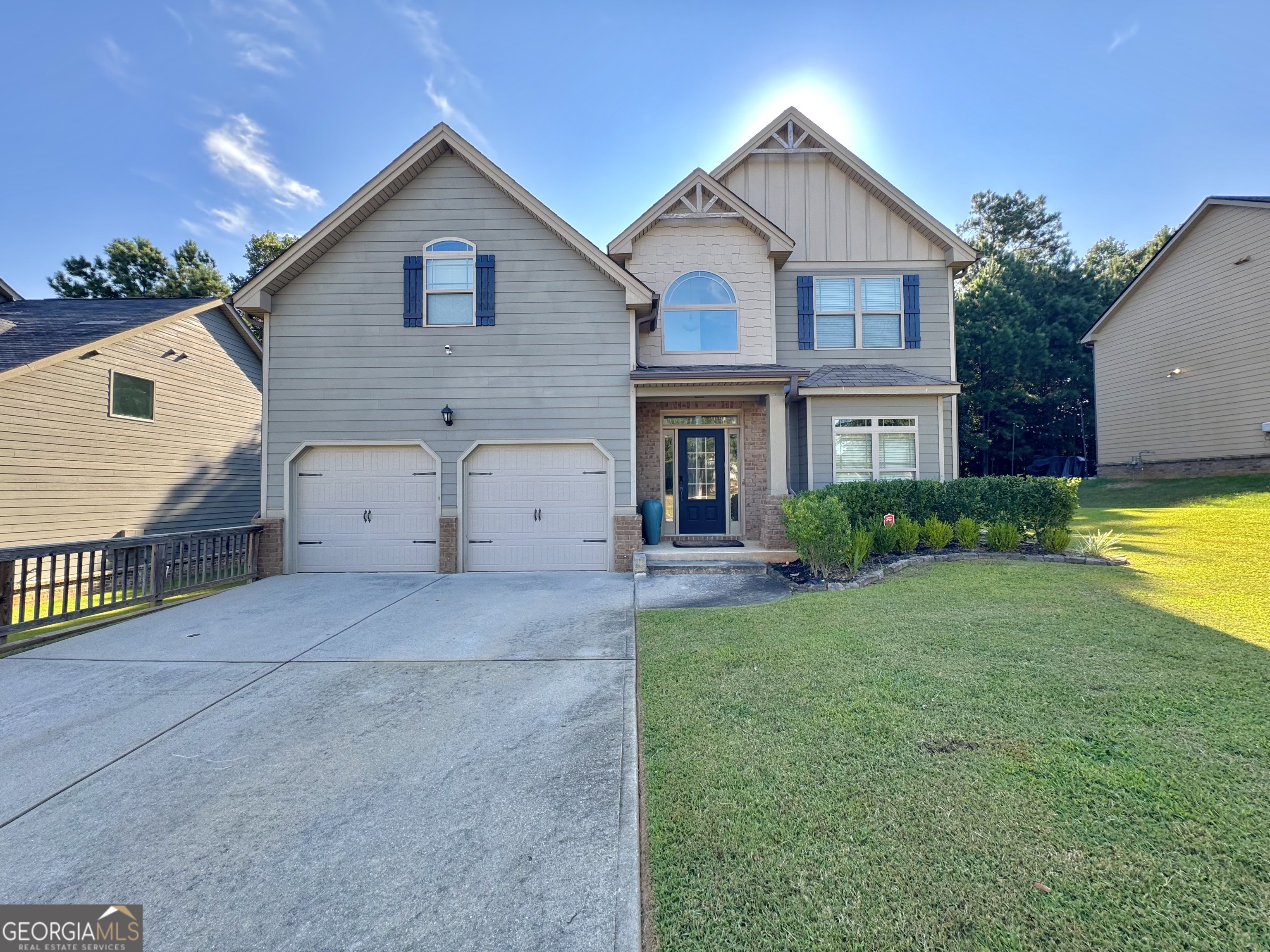 Welcome to 4026 Villagewood Lane, a stunning 4-bedroom, 2.5-bath home in the heart of Ellenwood. Built in 2018 and offering over 2,600 square feet of living space, this residence blends modern comfort with timeless style. From the moment you step inside, you're greeted by a bright, open floor plan featuring high ceilings, beautiful finishes, and plenty of room for both everyday living and entertaining. At the center of the home is a chef's kitchen, a spacious counters, walk-in pantry, and abundant cabinetry. It flows seamlessly into the inviting family room, complete with a cozy fireplace-perfect for gatherings with friends and loved ones. Upstairs, retreat to the oversized primary suite, featuring its own sitting area, a generous walk-in closet, and a spa-like bath with double vanities, a soaking tub, and separate shower. Three additional bedrooms provide flexibility for family, guests, or a home office. Set on a private, level lot, the backyard is ideal for outdoor living, gardening, or play. The exterior offers curb appeal and lasting durability, while the two-car garage and wide driveway provide plenty of parking. Located in a peaceful community with low HOA fees, this home also offers quick access to I-675 and I-285, making your commute into Atlanta a breeze. If you've been looking for a home that combines space, style, and convenience, 4026 Villagewood Lane is the perfect choice. Don't miss the opportunity to make this Ellenwood gem your own! Seller is offering up to $10k with full offer!!!!!!!!