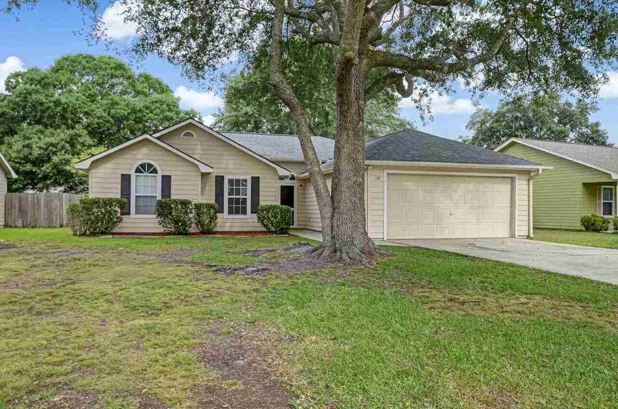 Don't wait too long or this beauty will be gone. Features include a large living room with beautiful laminate floors, fireplace, spacious kitchen with breakfast area, upgraded counters, and cabinets. New carpets in all the bedrooms. Speaking of new, the roof is only 3 years old and the HVAC is just turning five years old. The yard is spacious with w/nice oak trees. Walk to schools and is close to shopping and the base...Won' last.