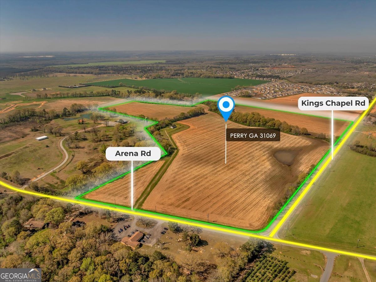 This exceptional 105.08-acre property in one of Perry's hottest locations offers endless possibilities, whether you're looking to build your dream home, develop a neighborhood, or invest in a lucrative farming venture. Conveniently located just 5.6 miles from downtown Perry and a quick 6-mile hop to the interstate, it offers both accessibility and opportunity. Nearby, you'll find Publix, Kings Chapel School, shopping, and dining, making this an ideal location for development. With 93% of the acreage cleared and previously leased for farming, the land is primed for agricultural or residential use. The property also features a 3-bedroom, 2-bathroom stick-built home, ready for renovation. Situated at the corner of Arena Road and Kings Chapel Road with excellent road frontage, this is a rare find with limitless potential.