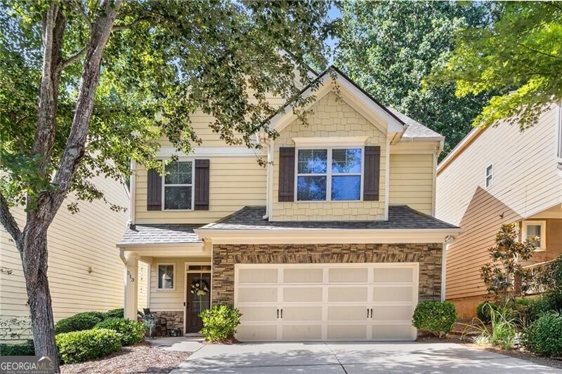 What a great home - caring & meticulous owner has this place super-clean & tastefully decorated! Lovely entrance foyer leads to a knock-out living room, open to the dining area & kitchen. And the covered back patio is awesome...picture yourself sipping coffee or enjoying a glass of wine as you take in serene views of the natural Georgia forest behind this home, making every morning & evening a tranquil escape! Highlights include: excellent curb appeal w/stacked stone & hardiplank siding; covered front entry patio; your own covered back patio w/custom pavers, flowers, & professional landscaping; HUGE primary bedroom w/tray ceiling, 2 walk-in closets, and large bathroom; office nook in 2nd bedroom; fireplace w/gas logs in bright living room; 2-car garage; and check out these systems/infrastructure: roof 6 yrs young, water heater 6 yrs young, HVAC 5 yrs young, stainless kitchen appliances all 2 yrs young. Nice location in the neighborhood, easy walk to the pool & extra parking. Canton Heights is conveniently located near downtown Canton, shopping, schools, restaurants, parks, and other everyday amenities. What a cheerful & attractive place to call home - hurry on this one!