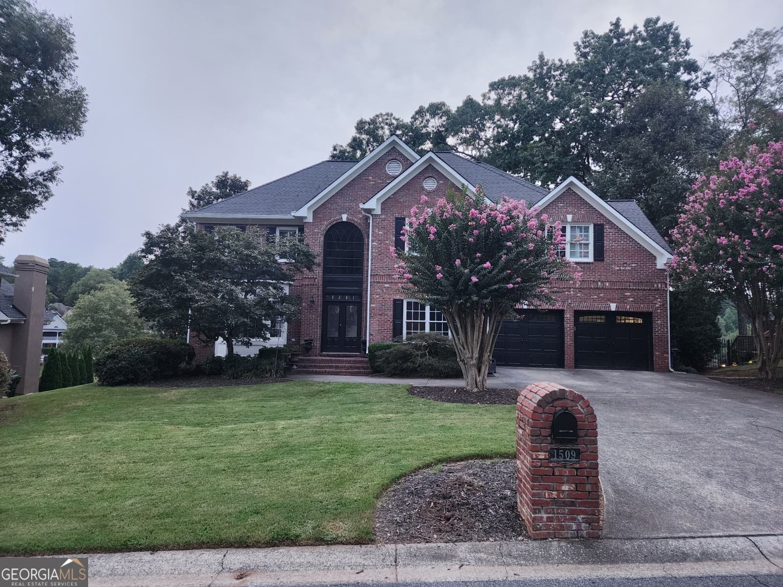 Welcome to this beautiful lakefront home located on a quiet cul-de-sac street in the highly desirable Brookstone community-a premier swim, tennis, and golf neighborhood within a top-rated school district. Offering breathtaking lake views, a private dock, and extensive updates, this home blends elegance with everyday comfort. Step through the wood double doors with metal accents into a grand two-story foyer featuring a stunning brick accent wall. The main level showcases hardwood floors throughout, abundant natural light, and a bright sunroom that blurs the lines between indoor and outdoor living. The renovated kitchen with granite countertops, an island, and stylish finishes is perfect for family gatherings and entertaining guests. Upstairs, the luxurious master suite boasts a huge master shower, spa-like bathroom, and oversized bedroom. You'll also find a convenient upstairs laundry room, a secondary bedroom with a private bath, and two additional spacious bedrooms connected by a Jack and Jill bath. The finished basement with a full bath adds even more versatility-ideal for a guest suite, recreation, or a private retreat. Step outside to enjoy a vacation-like setting every day. From peaceful mornings on the dock to sunset views over the lake, this home offers the ultimate indoor/outdoor lifestyle. With its modern updates, lakefront setting, cul-de-sac privacy, and access to Brookstone's top-tier amenities, this home truly delivers the best in location, lifestyle, and luxury.