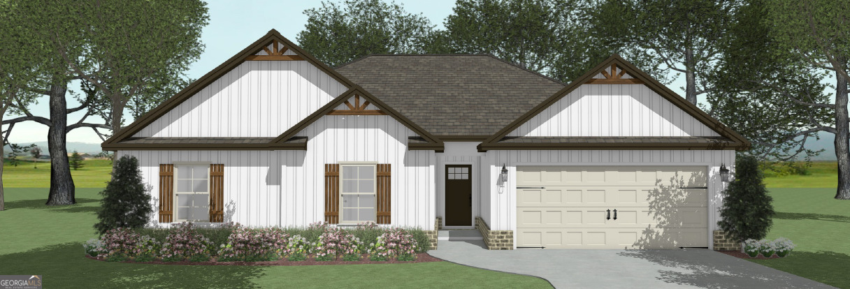 100% USDA FINANCING AVAILABLE! $3,000 CLOSING COST CONTRIBUTION OFFERED BY BUILDER WHEN FINANCING WITH PREFERRED LENDER & ADDITIONAL LENDER CREDIT OF 1% OF LOAN AMOUNT OFFERED BY PREFERED LENDER! FABULOUS 4 BEDROOM / 2 BATH HOME ZONED FOR EXCELLENT SCHOOLS & LOCATED IN POPULAR AVINGTON GLEN SUBDIVISION JUST MINUTES FROM DOWNTOWN PERRY! The Charming "Charlie" Plan features Energy Efficient Hardy Board Siding Exterior with Brick Skirt, Architectural Shingles, Cedar Shutters & Craftsman Style Front Door leading into the Foyer where this home showcases Gorgeous Light Fixtures, Elegant Moldings & Custom Trim & Luxury Vinyl Plank Flooring Running Throughout the Home - NO CARPET. The POPULAR OPEN PLAN features Coffered Ceiling & Gas Fireplace in the Great Room that is Open to the Beautiful Kitchen featuring Large Island with Farm Sink & Built In Microwave, Beautiful Cabinetry with Decorative Hood, Granite Countertops, Under Cabinet Lighting, Coffee Bar with Additional Cabinetry for Additional Storage, Oversized Pantry, Stainless Steel Appliances & Large Dining Area with Beautiful Double Window which offers lots of Natural Lighting. This Home offers a Private Primary Suite featuring Designer Double Tray Ceiling and the Primary Bath offers an OVERSIZED CUSTOM TILE SHOWER with 2 SHOWER HEADS, Dual Vanity, Granite Countertops & Huge Walk In Closet. There are Spacious Guest Bedrooms featuring Trey Ceilings & Nice Closets with Access to a Beautiful Guest Bath. Gorgeous Tile Floors run throughout the Baths & Laundry Room & You Will Love the Custom Built in Mud Bench Located Just Inside the Laundry Room for Additional Storage. Relax on the Covered Back Porch with Outdoor TV Hook Up Overlooking the PRIVATE BACKYARD with Privacy Fence & a Gorgeous view of the Greenspace Full of Mature Trees & NO BACKDOOR NEIGHBORS that is Perfect for Entertaining. Other Features included 2" Faux Wood Blinds, Sod in the Front, Side & Partial Backyard, Full Sprinkler System, Pre Wired for Alarm System, 2 Car Garage & More! This Quiet Subdivision features a Neighborhood Playground and is Just Minutes away from Restaurants, Shopping, Schools & Entertainment! You will Fall in Love with Perrydise so Call Today to View this Gorgeous Home!