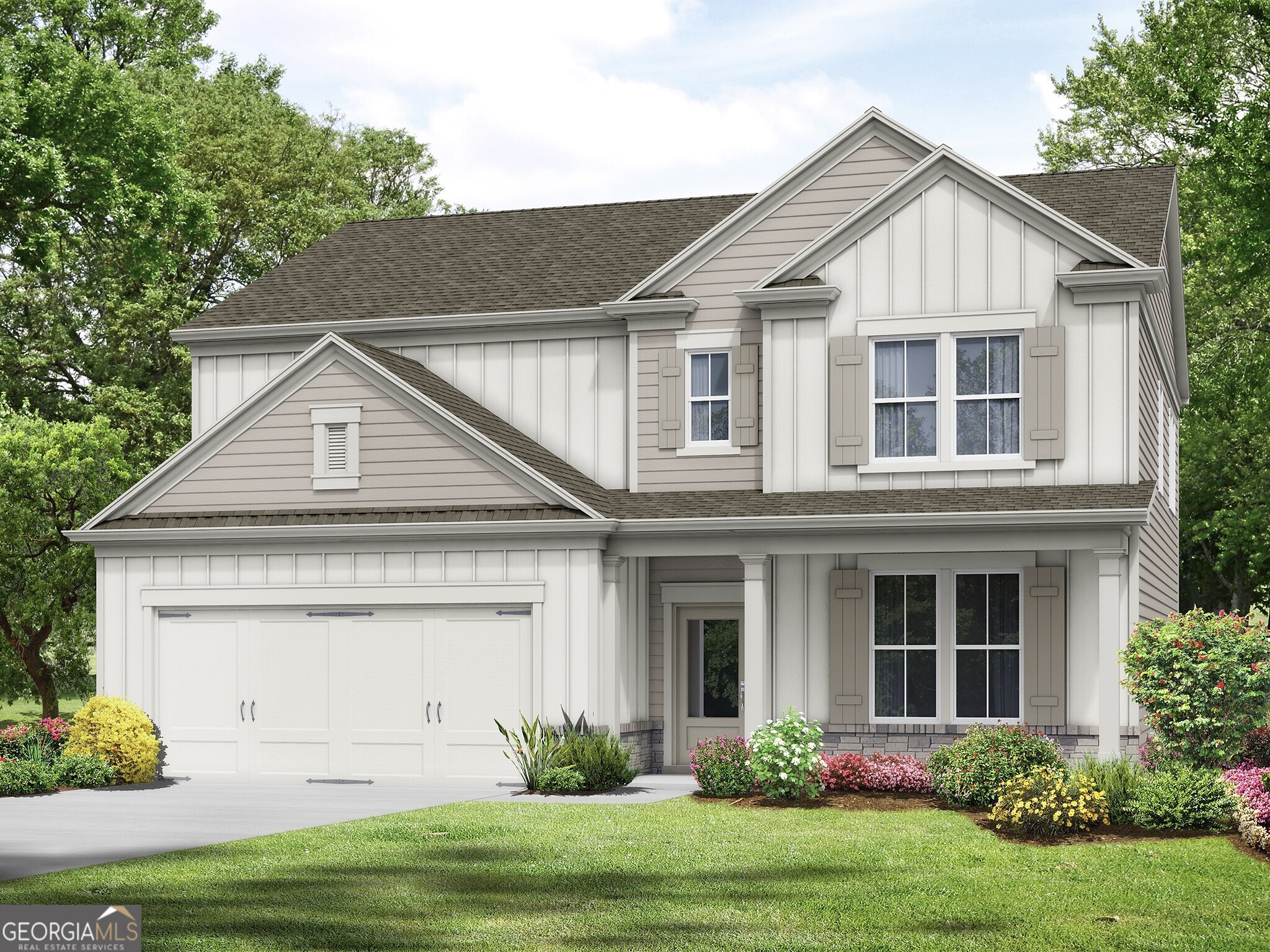 The Landon II built by My Home Communities. 4BR/3BA in Gated Community with Pool & Pickleball Courts. Come enjoy peaceful country living in this beautifully designed two-story home located in a quiet gated community, just minutes from HWY 316, Athens, and the University of Georgia. This 4-bedroom, 3-bath home offers an open and functional layout. The main level features a formal dining room with classic judges paneling, durable LVP flooring, and a guest bedroom with a full bath perfect for visitors or multigenerational living. The chef's kitchen includes 36" upper cabinets, granite countertops, stainless steel appliances, a large walk-in pantry, and an oversized island that opens to the family room. Upstairs, the spacious owner's suite boasts elegant trey ceilings, a large walk-in closet, and a private bathroom with a granite double vanity, and separate Large tiled shower. Additional highlights include generously sized secondary bedrooms, an upstairs loft, and a convenient laundry room. Relax on your covered patio overlooking a private backyard ideal for outdoor entertaining or quiet evenings. Estimated completion Oct/Nov 2025 Contact us TODAY to learn about our Rates Starting as Low as 1.99%* with use of Seller's Preferred Lender! 100% USDA financing available. Matterport tour is for illustration only and does not depict the actual home. Secondary images may be stock photo