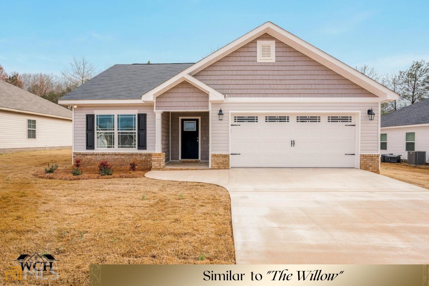 SAY YES TO THE WILLOW! 100% USDA FINANCING AVAILABLE! $1500 LENDER CREDIT OFFERED TO QUALIFIED BUYERS WHEN USING PREFERRED LENDER! This amazing WCH Quality Built "Willow" Plan features Easy Maintenance Vinyl Siding with Stone Accents & 30 Year Shingles, POPULAR OPEN PLAN with Durable Luxury Vinyl Plank Flooring in Foyer, Dining Area, Great Room & Open to Kitchen with Large Island, Beautiful Cabinetry, Granite Countertops, Breakfast Bar, Pantry & Stainless-Steel Appliances. Private Master Bedroom featuring an oversized Closet with a Dual Vanity Bath with Marble Countertops, Decorative Mirrors & Shower. Spacious Guest Bedrooms feature Nice Closets & Hall Bath and offers a Dual Vanity. Beautiful Tile Floors in Baths & Laundry Room & CARPET ONLY IN BEDROOMS. Relax on the Covered Back Porch Overlooking Nice Backyard. Other Features Include Sod & Sprinkler System, 2 Car Garage & More. Give Us A Call Today For Your Tour!