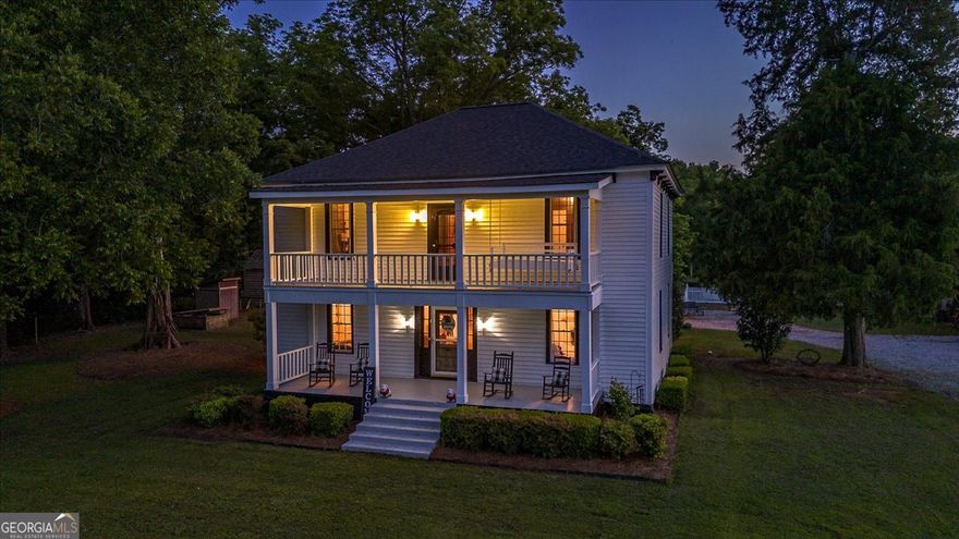 **Historic Adair Family Farmhouse: A Timeless Southern Gem** Step into a piece of history with the enchanting "Historic Adair Family Farmhouse," a stunning residence built in the 1800s that exudes charm and character. Sprawling across 3,800 square feet, this remarkable home features 5 spacious bedrooms and 3 beautifully appointed baths, all set on a picturesque 3.7-acre mini farm. The property is fully fenced, making it ideal for horses or other livestock, and offers a variety of outbuildings including an original smokehouse, a barn, and a workshop. Enjoy leisurely afternoons by the pool with a convenient half bath located in the barn area, or take a stroll along the creek that meanders at the back of the property. This property also boast 14 majestic pecan trees, 3 fig trees and a stunning 100 year old mulberry tree. Inside, the home boasts a large kitchen, dining area, and living area perfect for gatherings, complemented by a bright and airy sunroom that invites natural light. The main level features two inviting bedrooms and a full bath, while upstairs you'll discover an oversized owner's suite complete with a bath and a generous walk-in closet. Two additional bedrooms and another full bath provide ample space for family or guests. The cozy living room upstairs leads out to a double deck back porch, perfect for enjoying the tranquil views of your sprawling estate. Recent updates include in 2022 a brand-new HVAC system, extensive deck work, 2023 new roof and new paint inside, 2025 new paint outside and much more in 2020, ensuring this historic home combines timeless charm with modern conveniences. Don't miss your chance to own this extraordinary piece of Southern history-schedule a showing today and experience the beauty of the Historic Adair Family Farmhouse for yourself!