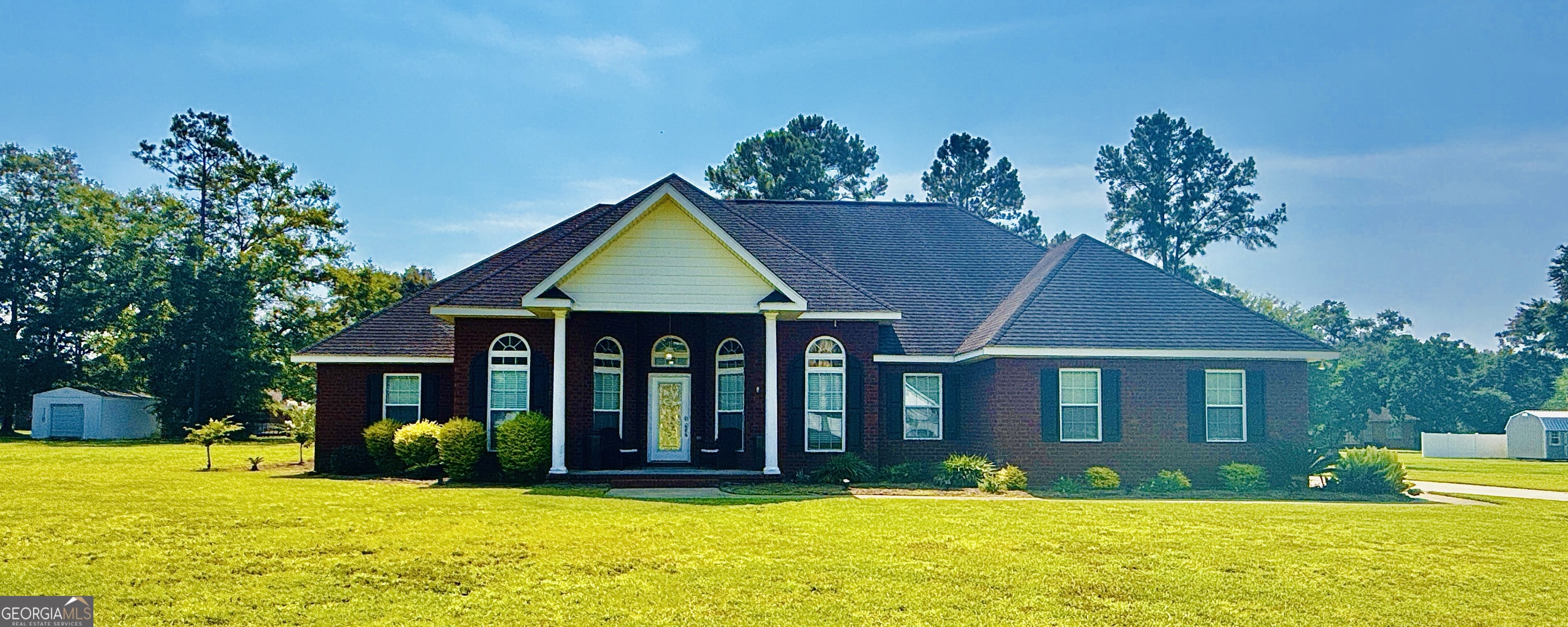 Charming Brick Home with Pool, Privacy & Space to Spread Out - a beautifully cared for 4 bedroom, 2 bath brick home on a full acre, offering room to breathe and relax. From the inviting front entry to the backyard poolside retreat, this home is made for comfortable living and easy entertaining. Step inside to tall ceilings and a partially open layout that feels spacious yet cozy. The kitchen and breakfast nook overlook the sparkling in-ground pool, while the dining area and bright living room provide plenty of space for gathering. The split floor plan ensures privacy, with a spacious primary suite featuring tray ceilings, a large walk-in closet, soaking jacuzzi tub, double vanity, and a separate glass-door shower. The fourth bedroom is perfectly placed near the front entry - ideal for a home office, guest room, or flex space. You'll also love the oversized laundry room with sink and cabinets, and the attached 2-car garage for convenience. Outside, enjoy a privacy fenced backyard, complete with an in-ground pool and space to relax, garden, or play - all while being just minutes from town.