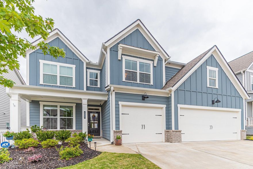 Welcome home to Spring Meadows! This home is almost new! As you walk in the main entrance a beautiful open concept living and dining room greets you with a wide open foyer. This home has tons of space with over 4,000 sq ft! The kitchen is large with a deluxe sized island and opens up to the eat in kitchen and family room. The walk out patio is covered and the yard is fenced, ready for your family and pets. A nicely sized guest bedroom is on the main level with a full bath. The three car garage makes for great storage and extra parking! Upstairs there are 5 more bedrooms plus a media room. All bedrooms are generously sized and the laundry is on the second level for easy access. You'll enjoy the numerous upgrades done by the Seller during the build including soft close cabinets, granite counters and upgraded sinks, vented microwave to the outdoors, additional wiring for ethernet cables, pre-wire for home theatre systems in addition to neutral paint and upgraded finishes. This gorgeous 6 bedroom farmhouse style home won't last long!