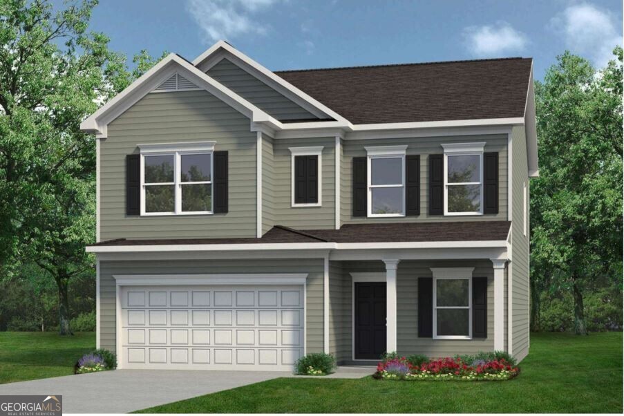 Move in Ready January 2025! The Coleman plan by Smith Douglas Home!  Located in Roxeywood Park. This 4BR/2.5BA plan is sited on a serene wooded homesite.  The itchen kitchen features granite counters, an island, upgraded appliances, a tile backsplash and upgraded cabinetry is adjacent to the family room and is ideal for a comfortable lifestyle. Upgraded vinyl plank floors throughout the main living areas on the main floor. Convenient access to the rear covered patio.  Three secondary bedrooms and a spacious Owner's suite with a large shower and double vanity, laundry room and secondary bath complete this level. Both stories have 9ft ceiling heights. Photos representative of plan not of actual home being built. Incentive is reflected within total purchase price with use of preferred lenders and contract written by Nov 30 2024.