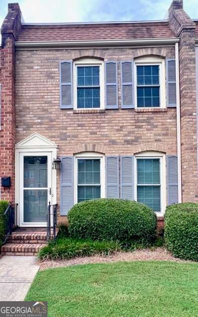 One of the most desirable condos in all of Athens, on the UGA bus line! This private community sits very well in the UGA / shopping / restaurant District of the of Athens Georgia. Adorable 2 BR 1 & 1/2 BA. An amazing size living room with a kitchen and half bath downstairs leads out to your private patio, outside storage. Upstairs, you will find two very spacious bedrooms, one full bath with beautiful tile work and very modern plumbing fixtures. Large stackable washer, dryer and refrigerator included in this condo. The amenities are in abundance including pool, tennis court, gazebo , dog park, lush green grass including lawn maintenance, pest control, water, garbage pick up. Approximately .5 miles from the brand new Kroger that opened in April 2025, restaurants galore and many shopping options. Zen views to the outside lush green grass and maintained landscape. Take a break / enjoy a meal in the gazebo or sitting around the pool. Call today for your private tour and Go Dawgs!