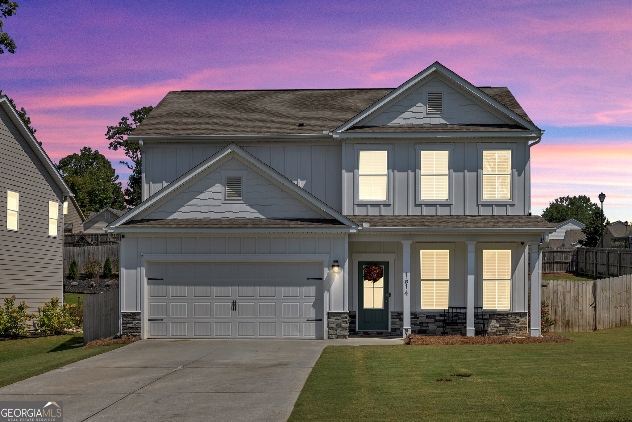 This stunning 4-bedroom, 2-bathroom home offers the perfect blend of comfort, style, and modern living. Freshly painted and move-in ready, it sits on a large corner lot that is beautifully landscaped and fully fenced for privacy. Step inside to an inviting open-concept floor plan featuring a spacious family room, elegant dining area, and a gourmet kitchen with a large island and stainless steel appliances. The private owner?s suite showcases a sleek separate shower and double vanity, creating the perfect retreat. Enjoy outdoor living with a covered front porch and rear patio, ideal for morning coffee or evening gatherings. Additional highlights include a 2-car garage and modern finishes throughout. This home is a rare find and won?t last long!