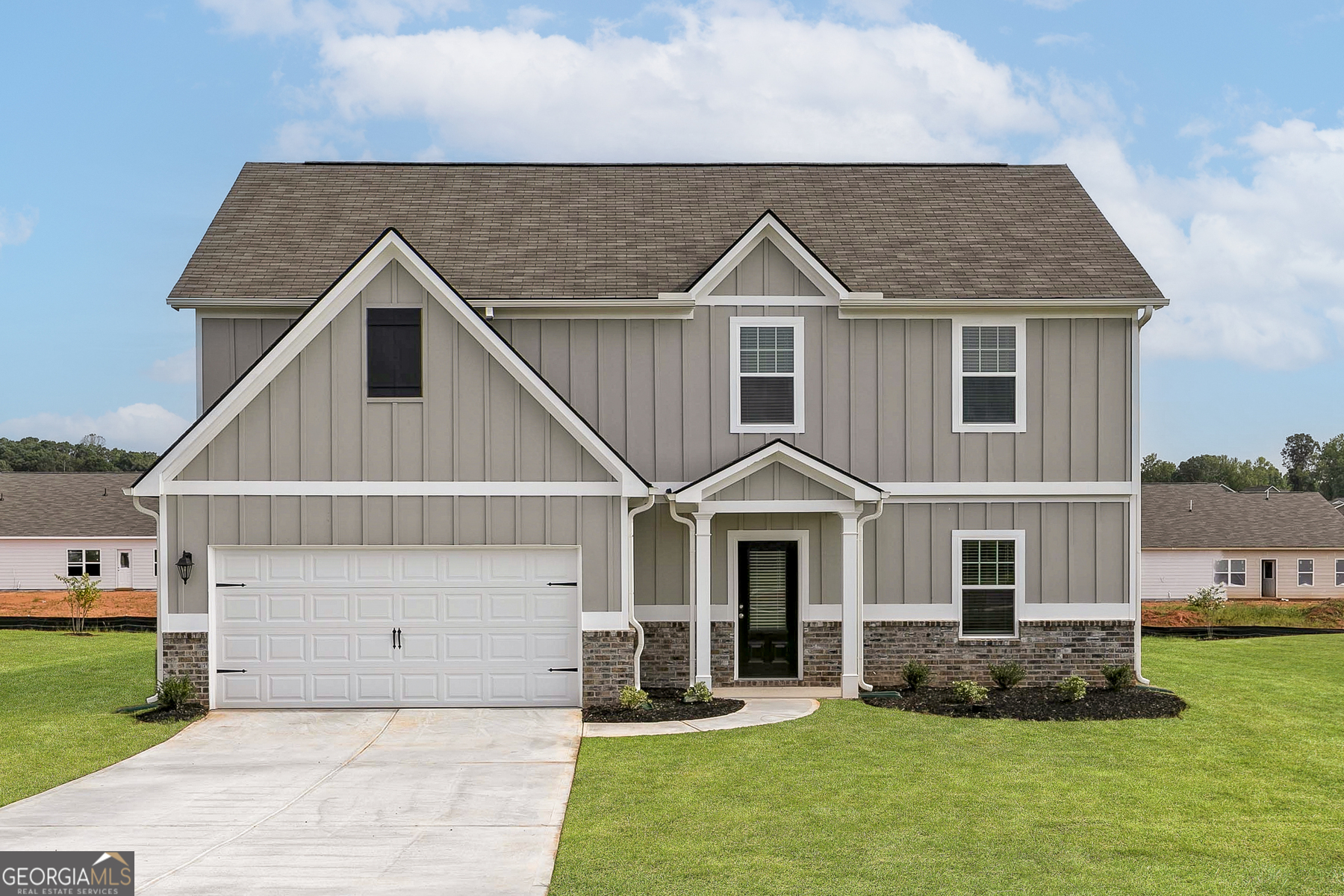 This exquisite new home, meticulously crafted in a new-construction setting, provides new homeowners with an expansive retreat boasting meticulous attention to detail. The open-concept first floor invites seamless entertainment in the family and dining rooms, while the heart of the home showcases a granite-adorned kitchen surrounded by a full suite of energy-efficient appliances. The versatile downstairs flex room offers the flexibility to serve as a home office or game room. Upstairs, the master bedroom is a haven with two walk-in closets, a full bath with a separate shower and soaker tub. Bunn Farms, offering resort-style amenities such as tennis courts, a clubhouse, playground, and more, ensures a luxurious living experience. With the builder handling closing costs and a 6-year structural warranty, this home embodies unparalleled quality and convenience! Enjoy the spacious backyard, ideal for pets or leisure, and the proximity to a serene pond adds to the allure of this exceptional property.
