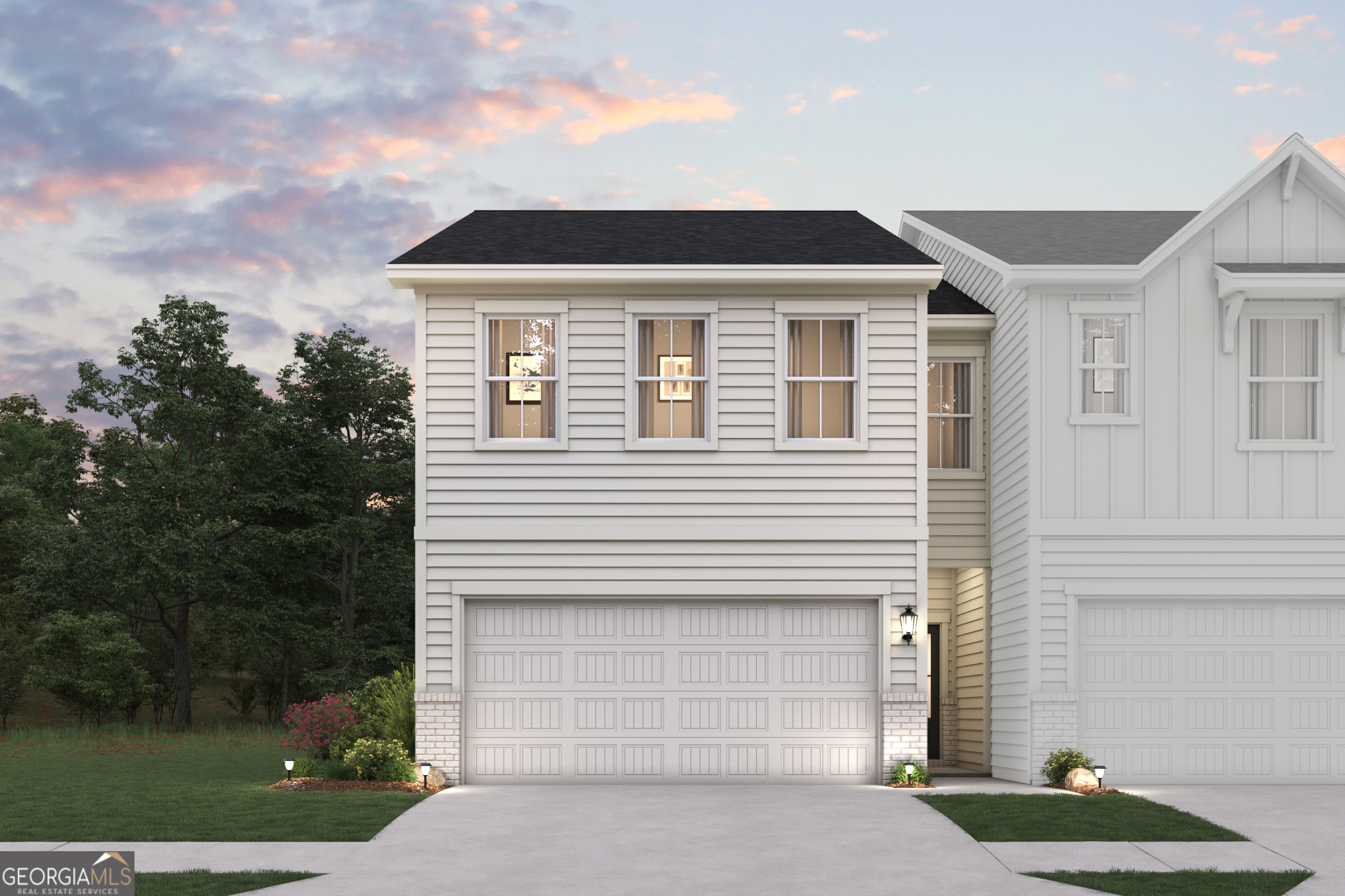 Discover the Sawnee at Sherwood Square-a thoughtfully designed two-story home offering exceptional comfort, functionality, and style. From the moment you step inside, you're welcomed by a bright and open-concept main floor that effortlessly connects the spacious great room, a beautifully appointed kitchen with a large center island, and a generous dining area-perfect for entertaining or everyday living. Upstairs, the home continues to impress with a convenient laundry room, two sizable secondary bedrooms-each featuring their own walk-in closet-and a shared hall bathroom. The serene primary suite provides a private retreat, complete with a spacious walk-in closet and a luxurious en-suite bath showcasing dual vanities and a sleek walk-in shower. With its modern layout and well-designed spaces, the Sawnee offers the perfect balance of comfort and sophistication-ideal for families and those who love to host.