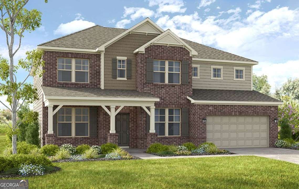 New Construction - Ready Now! Built by America's Most Trusted Homebuilder. Welcome to the Easton at 5520 Trescott Path in Kennison Creek. The Easton makes a welcoming impression with its open layout and thoughtful design, featuring a two-story great room that fills the home with natural light and flows into an island kitchen made for easy entertaining. A main level guest suite adds comfort and flexibility, while the formal dining room and flex room with double doors offer space to gather or focus. Upstairs, the primary bedroom is a peaceful retreat with a spacious bath that includes both a tub and shower, along with a walk-in closet. Three additional bedrooms, two full baths, and the laundry room complete the second floor. Located in Kennison Creek, this home is part of a vibrant Cumming community known for its top-rated schools, beautiful homes, and a location that blends everyday convenience with a sense of escape. Additional Highlights Include: sunroom with covered outdoor living, LVP treads on stairs. Photos are for representative purposes only.