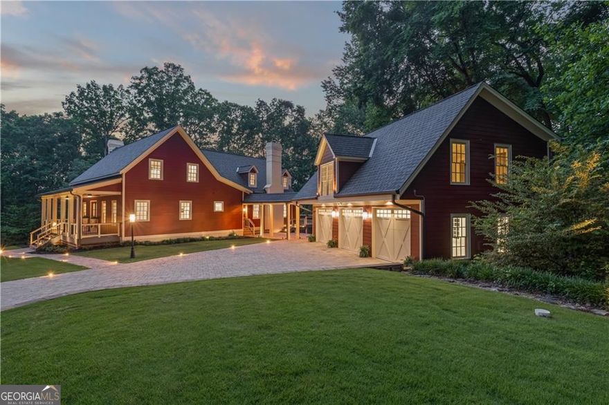 Exceptional Value Opportunity! Spindlewick Farm is a one-of-a-kind equestrian estate that perfectly blends rustic charm with modern luxury, situated on nearly 9.23 acres of private, serene landscape in the highly desirable Milton/Alpharetta area. Originally built in 1986 as a replica farmhouse (per previous owner), this show stopping property underwent a meticulous renovation beginning in 2022 and completed in 2025. The estate features a total of seven bedrooms and five and a half bathrooms, including a beautifully finished 853 SF Carriage/Guest House with one-bedroom, one-bathroom and open concept kitchen located above the newly renovated three-car garage with epoxy floors Located above the newly renovated three-car garage with epoxy floors. As you enter through the private gates and travel up the newly paved driveway, you're welcomed by lush pastures and thoughtfully curated landscaping. Designed for equestrian enthusiasts, the property includes three fully fenced turnout pastures, a back-gated trailer entrance, and a newly updated five-stall barn complete with stone-paved flooring, leveled stalls, a tack room, wash area, and generous equipment storage. Inside the main residence, custom moldings, 11-foot ceilings, refinished pine floors, shiplap accents, and recessed lighting create an elegant and inviting interior. The primary suite offers a tranquil retreat with a spa-inspired bathroom featuring remote-controlled amenities and an oversized walk-in closet. The open-concept chef's kitchen is outfitted with Wolf appliances and a Sub-Zero refrigerator and overlooks a cozy fireside living room and brick-floored library enhanced by rustic barn-wood beams. A root cellar and storm shelter lie just beneath the kitchen. The finished basement includes a media room, wet bar, fitness space, and a dedicated tech closet, offering versatility and comfort. Outdoor living is equally impressive with a large composite deck, a screened-in porch, views of a peaceful creek, and access to nature trails. The entire home is fully integrated with a state-of-the-art smart system offering peace of mind with facial recognition security, outdoor surround sound, and over 200 programmable lights with custom holiday settings. experience. Located in top-ranked Birmingham Falls Elementary School, Hopewell Middle School, and Milton High School district and minutes from Scottsdale Farms, minutes from Wills Park Equestrian Center including more equestrian facilities, restaurants and more, this home offers the perfect blend of seclusion and convenience, with a beautifully updated exterior and interior, spacious living areas and room to roam both inside and out. This estate offers unmatched convenience with proximity to both PDK Private Airport and Hartsfield-Jackson Atlanta International Airport.With NO HOA, a secondary entrance at the upper pasture, and a $100,000 incentive offered by the seller that can be used toward closing costs, a rate buy-down, or however the buyer chooses plus an additional $6,500 lender credit available through Steve Lake at CMG Mortgage this extraordinary property is more than just a home.   The property is expertly staged by Elevated Interiors Atlanta, with furniture and decor available for separate purchase at closing for a seamless move-in.
